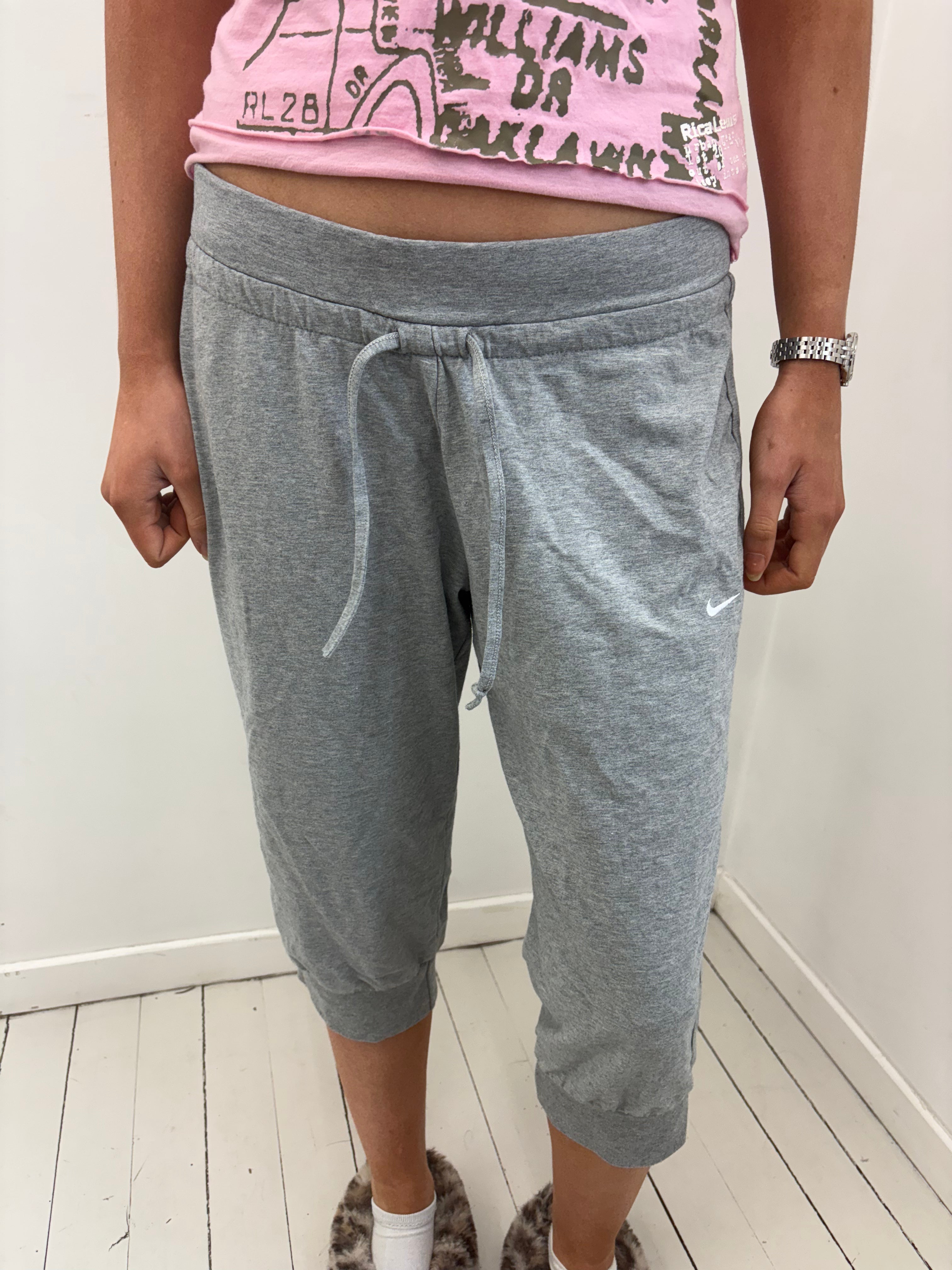 Nike Grey Marl Cropped Jogger Capri Sweatpants