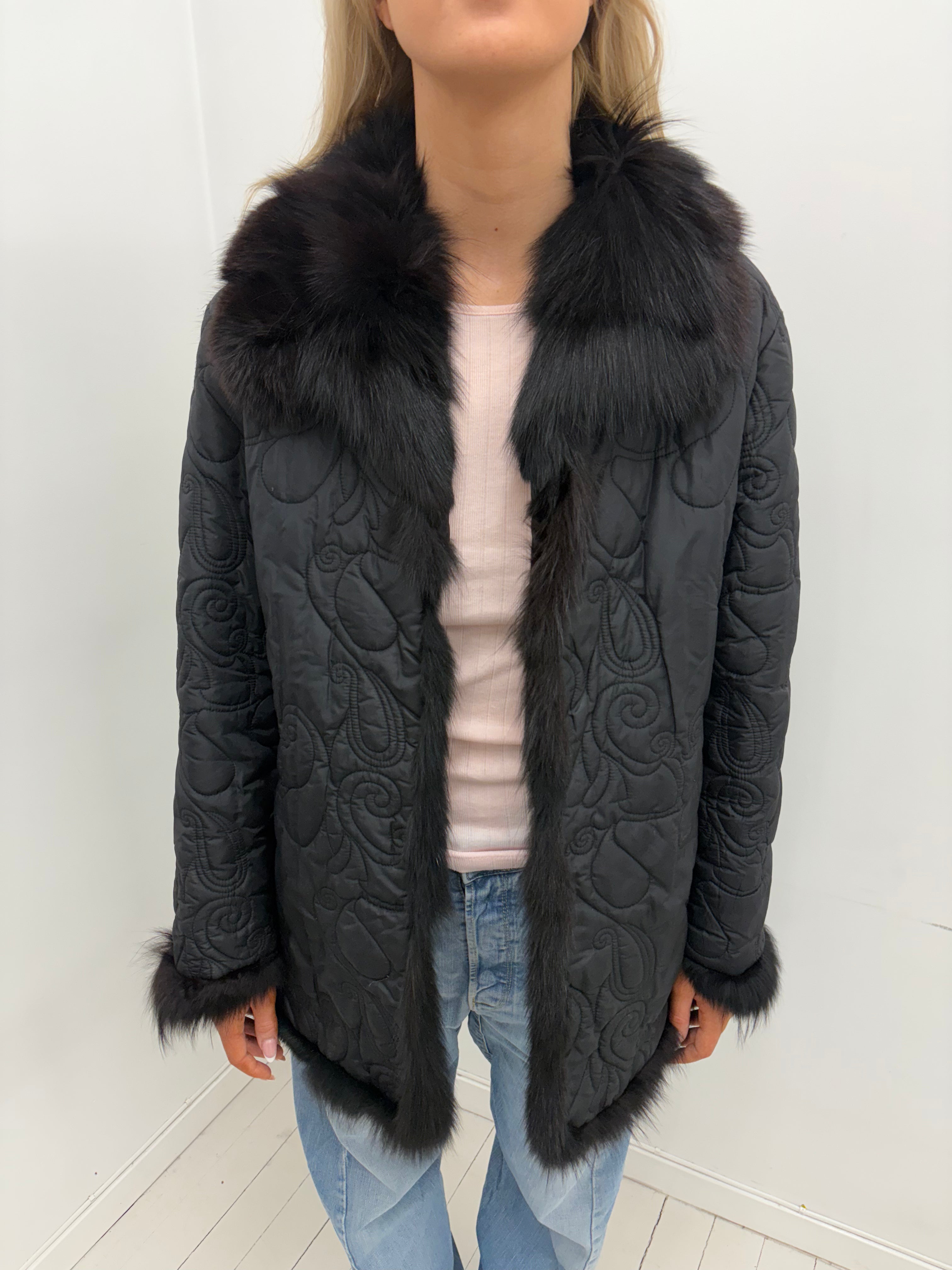 Black quilted Afghan Coat