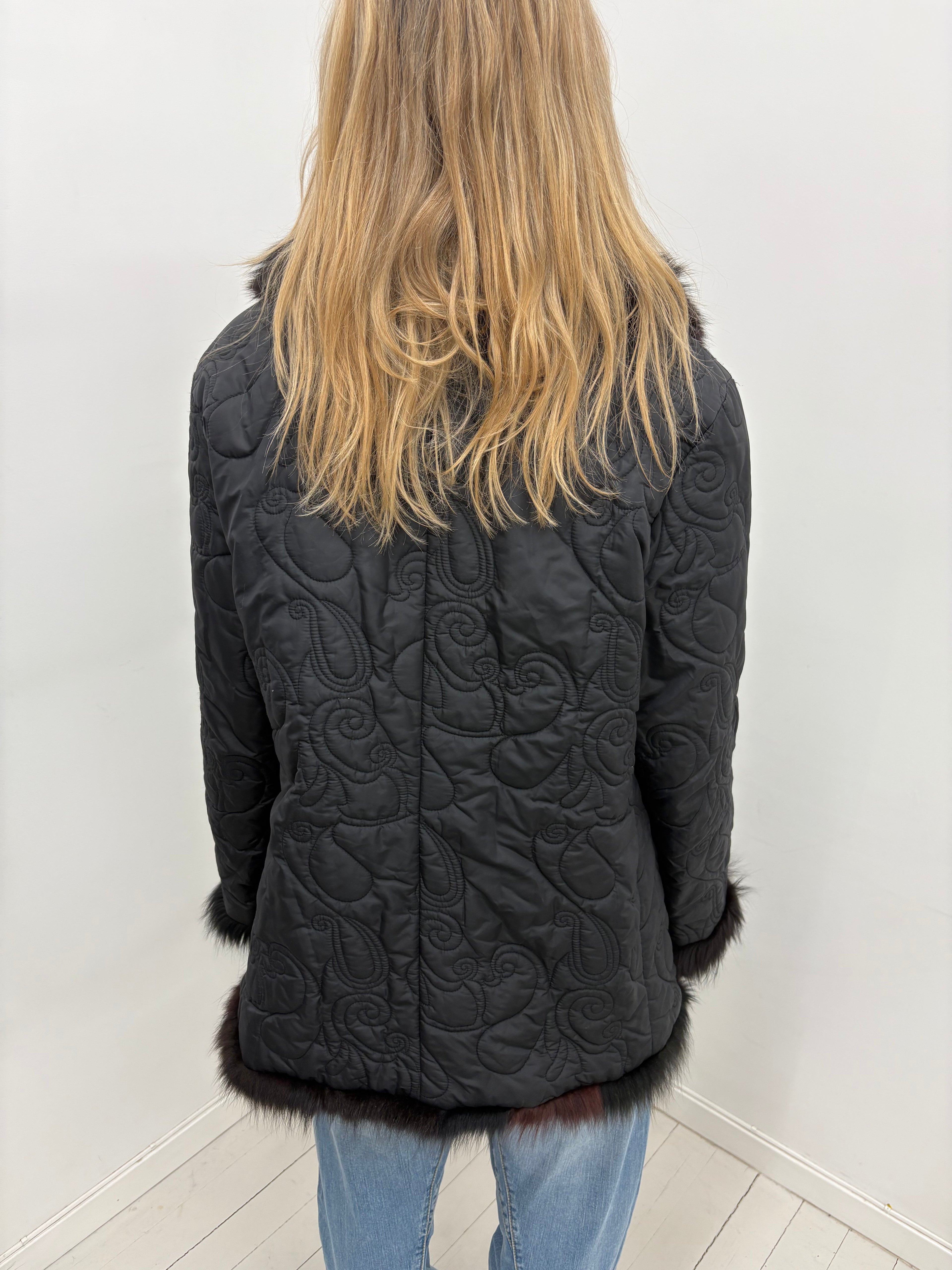 Black quilted Afghan Coat
