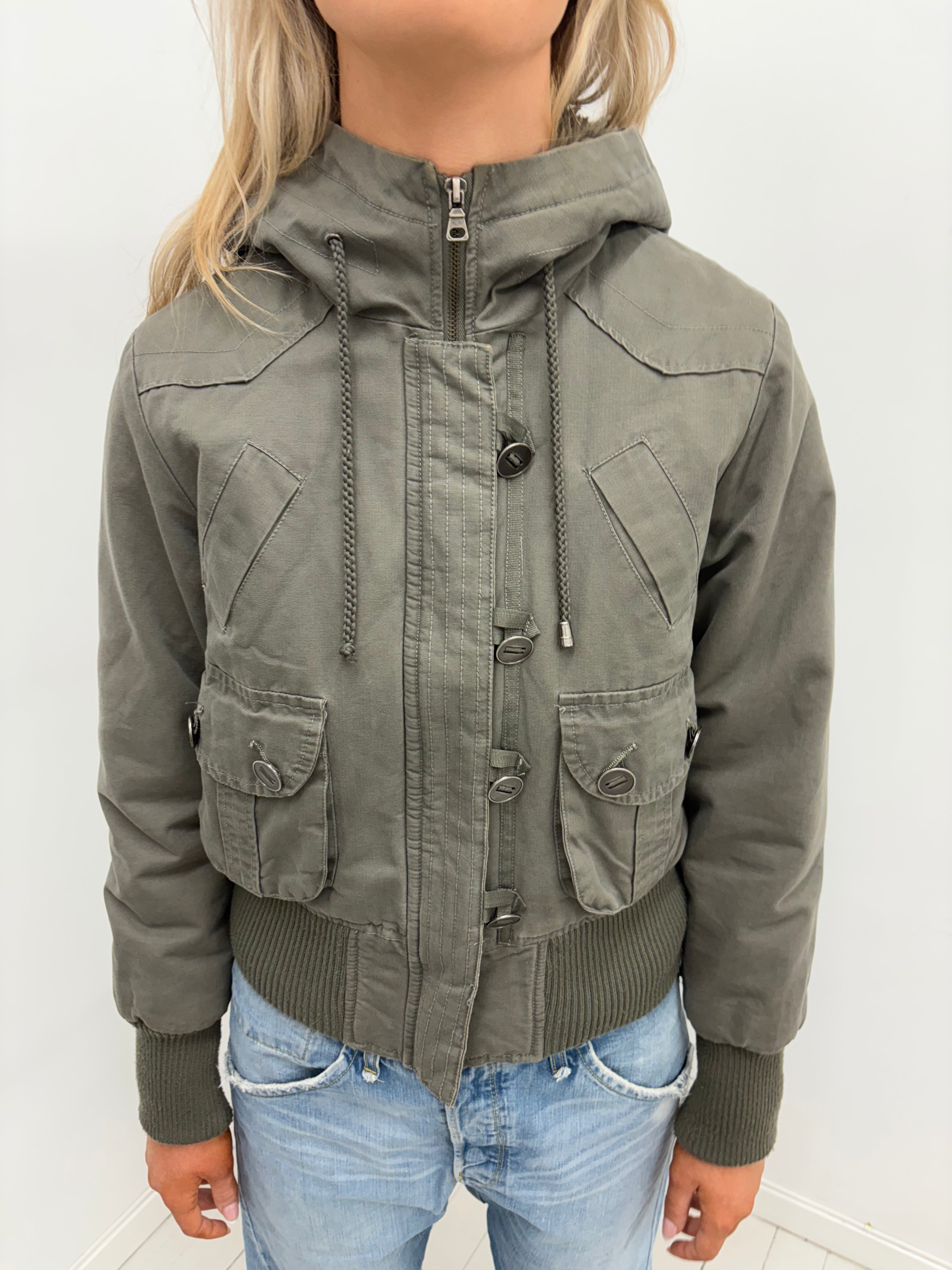 Khaki Utility Hooded Jacket