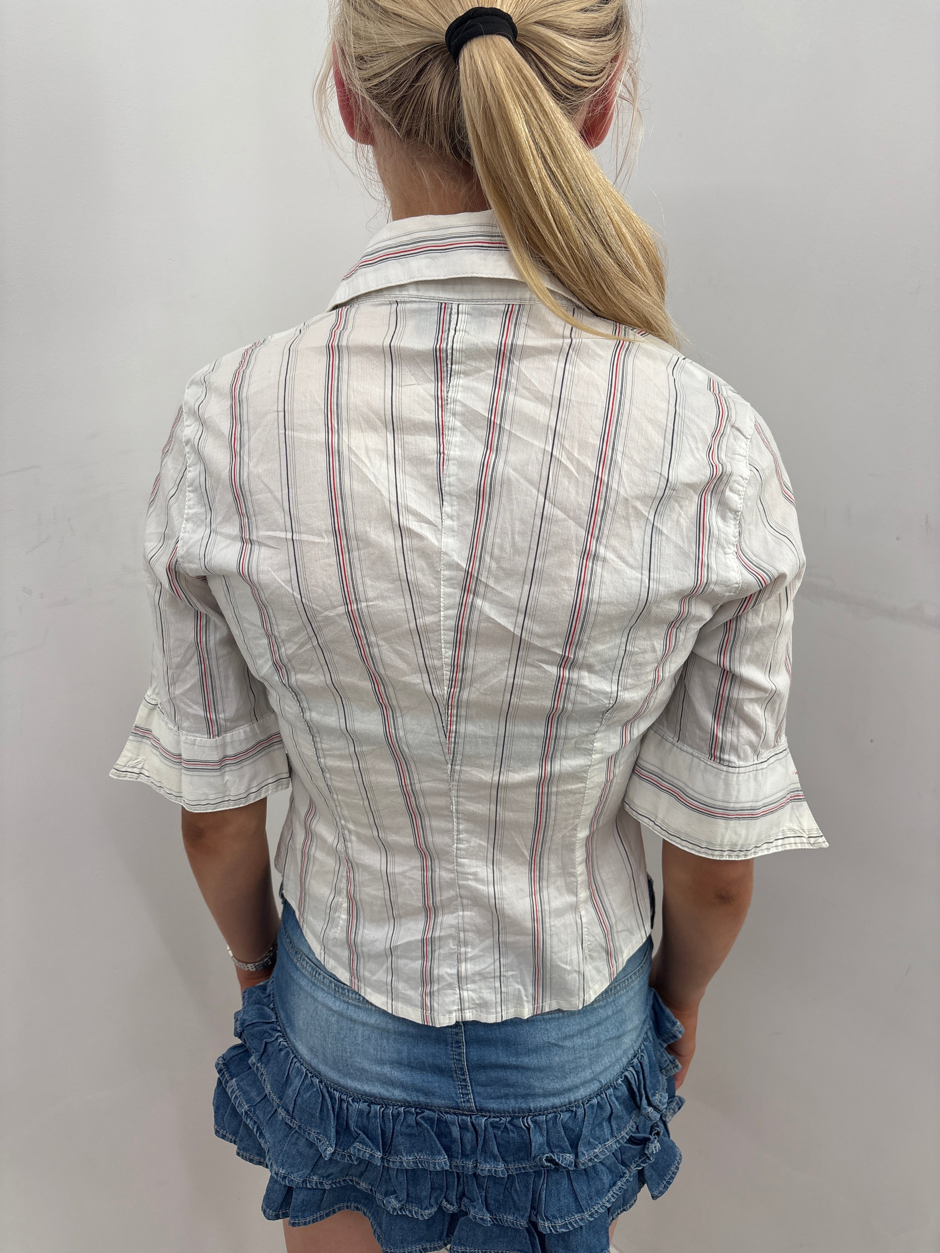 White Pinstripe Button Up Shirt
