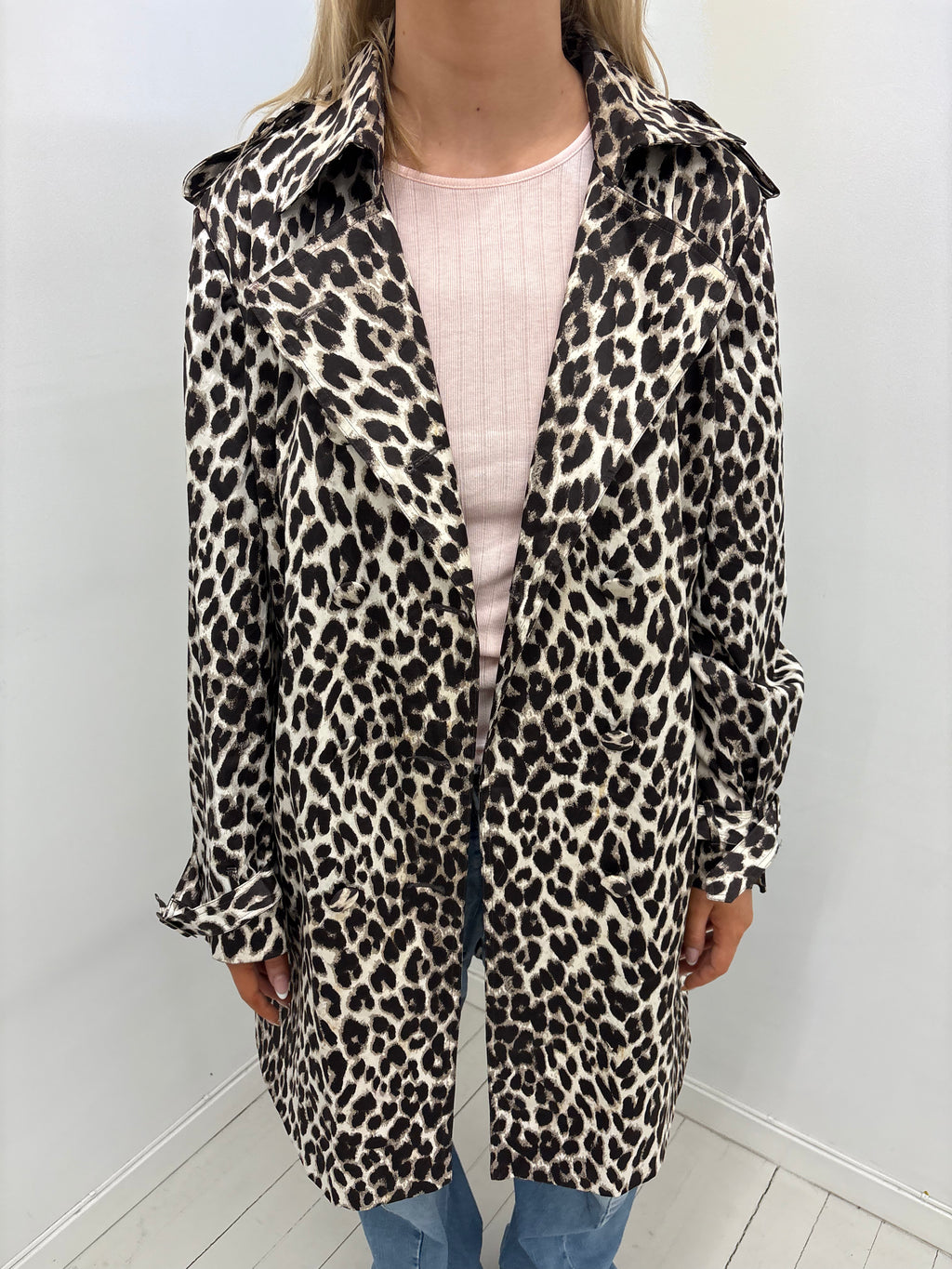 Leopard trench coat