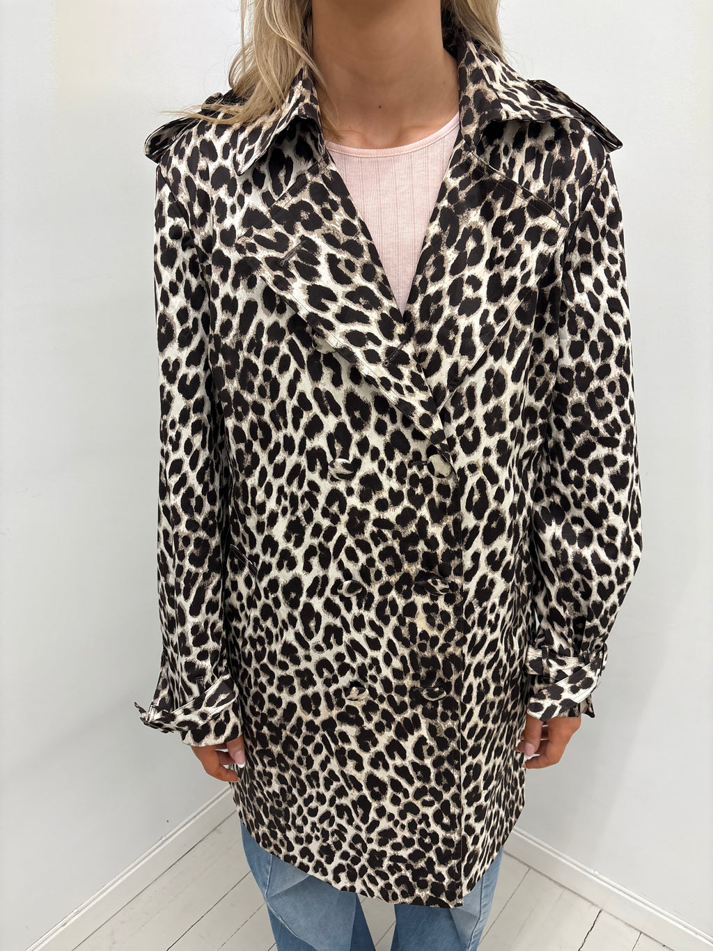 Leopard trench coat