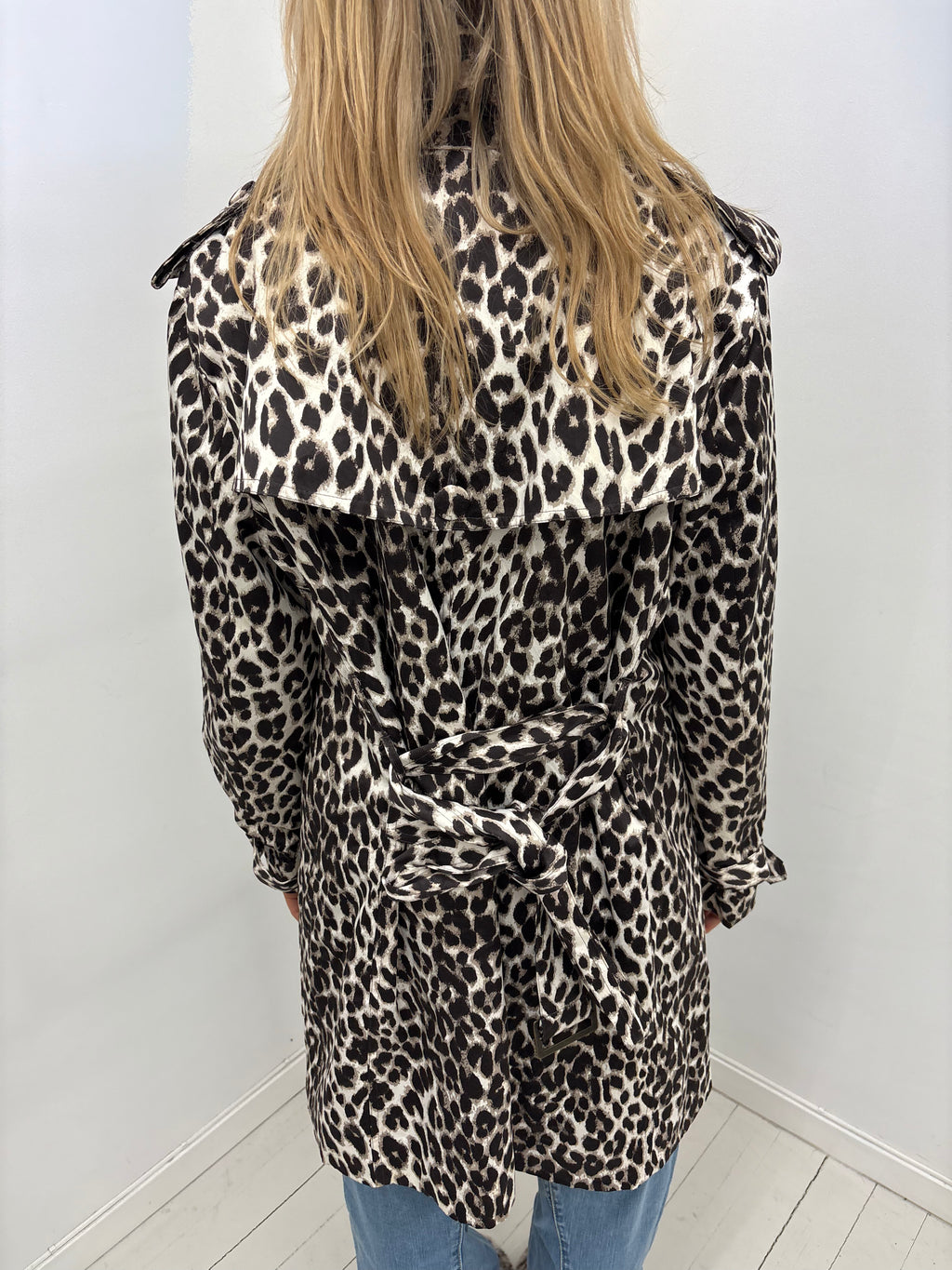 Leopard trench coat