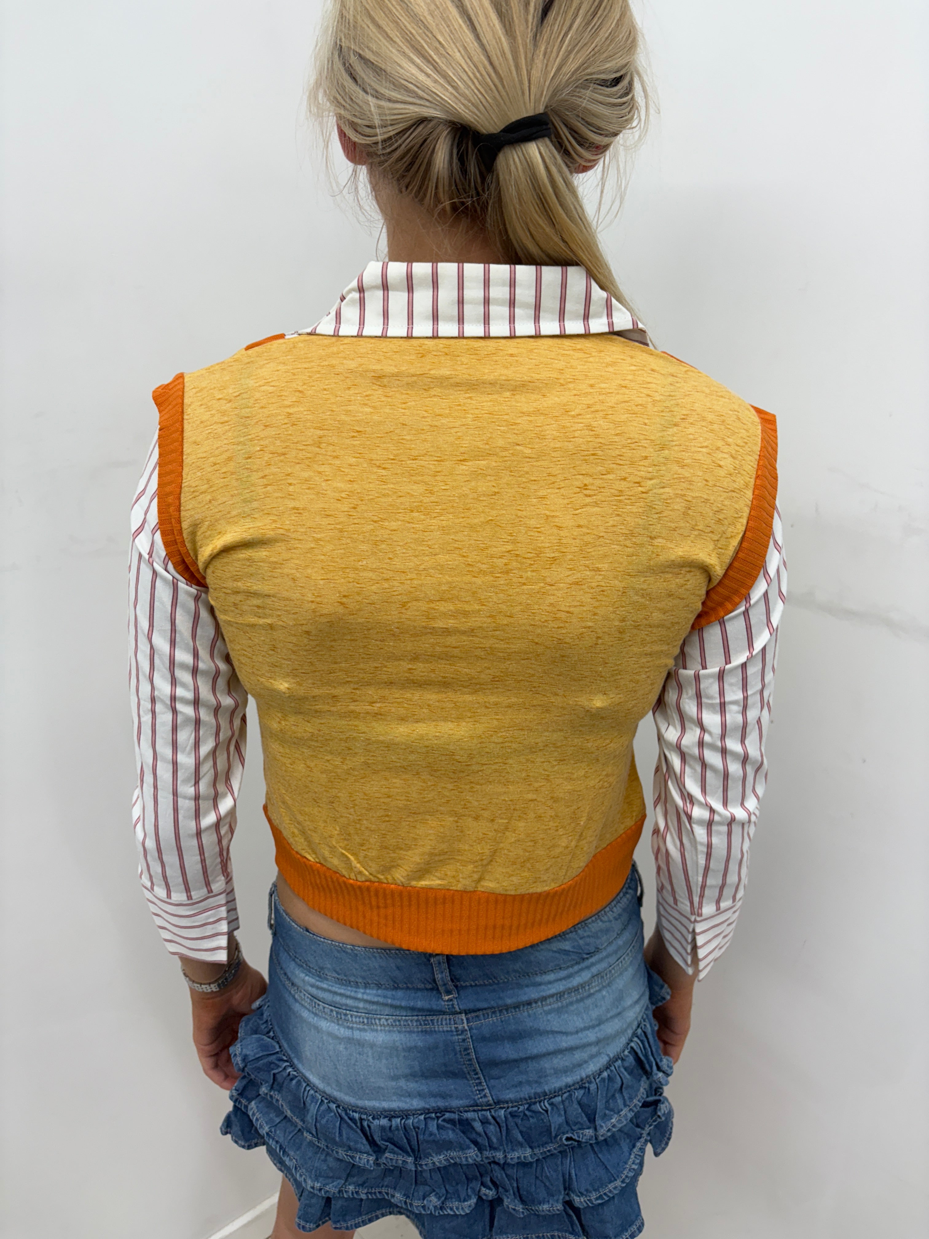 Mustard V-Neck Sweater Vest