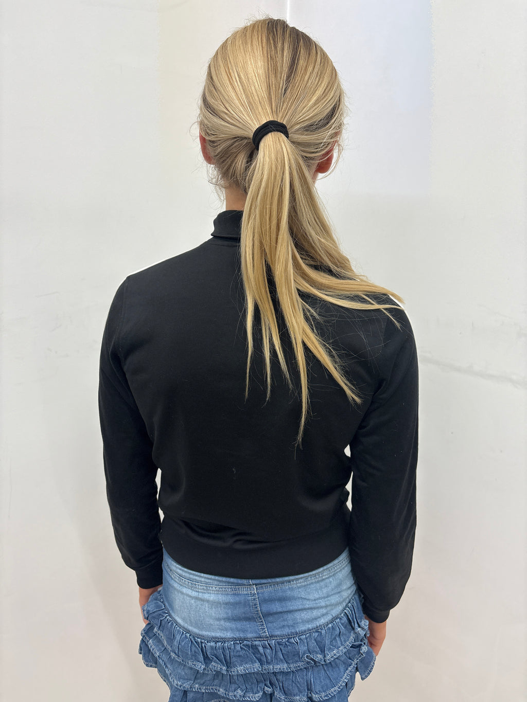 Black Adidas Three Stripe Track Jacket