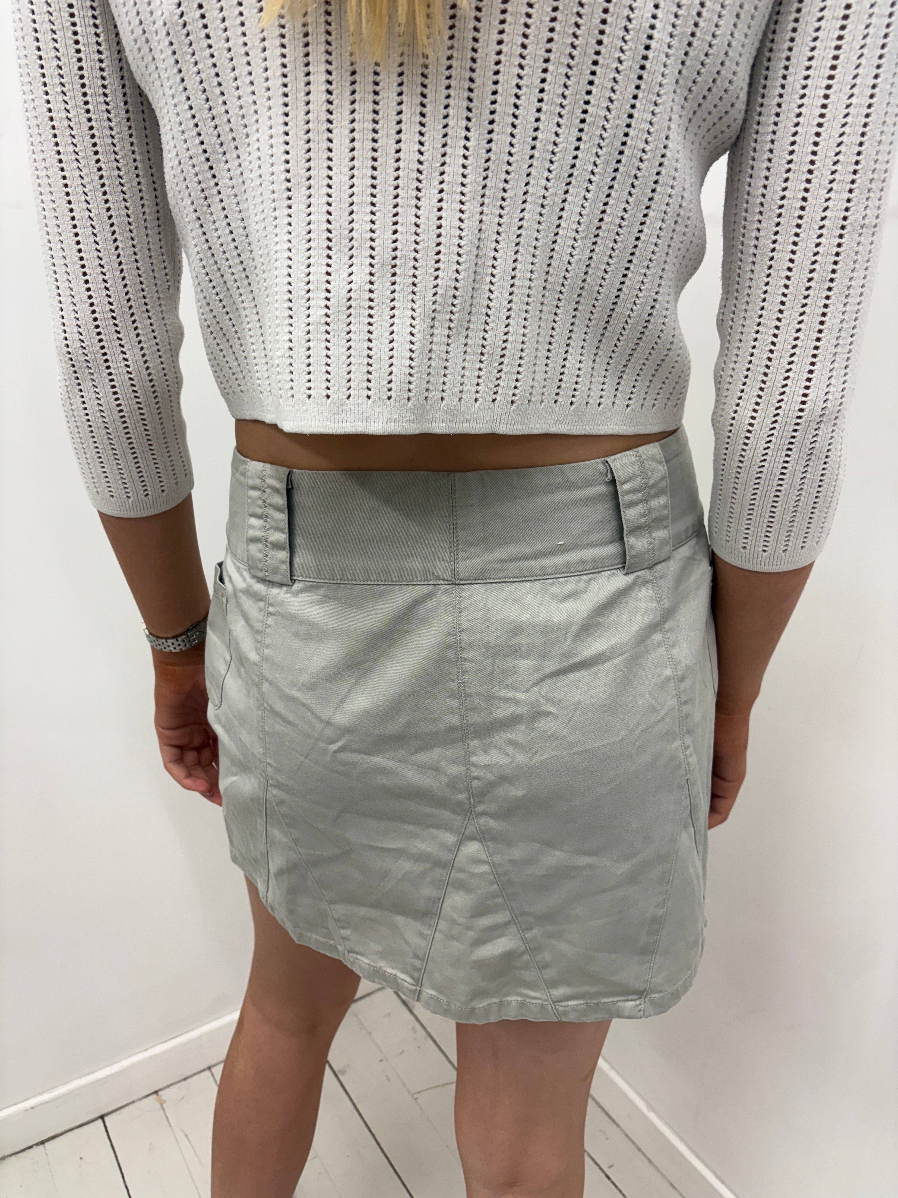 Sage Green Cargo Mini Skirt