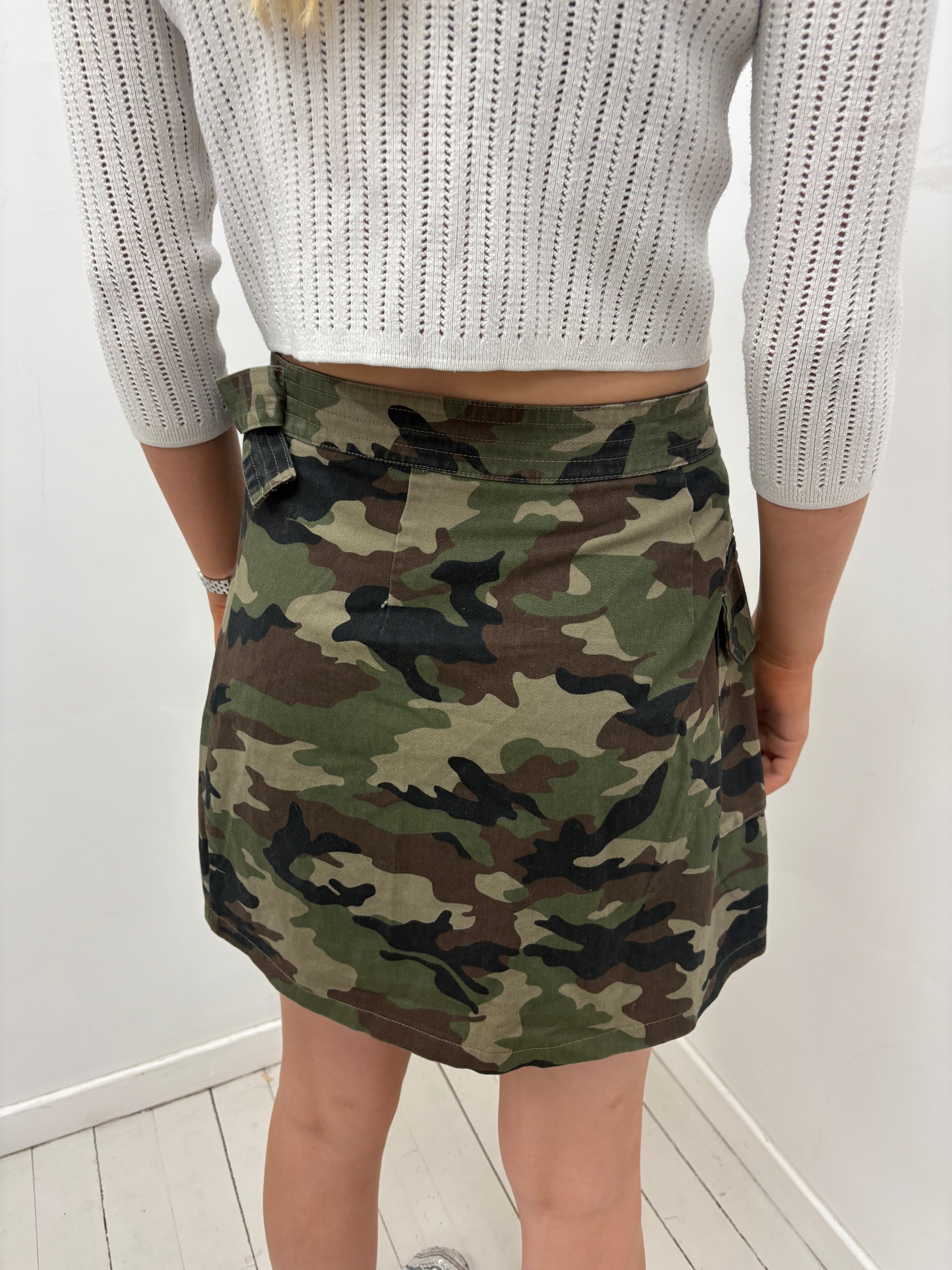 Camo Wrap Skirt with D-Ring Belt