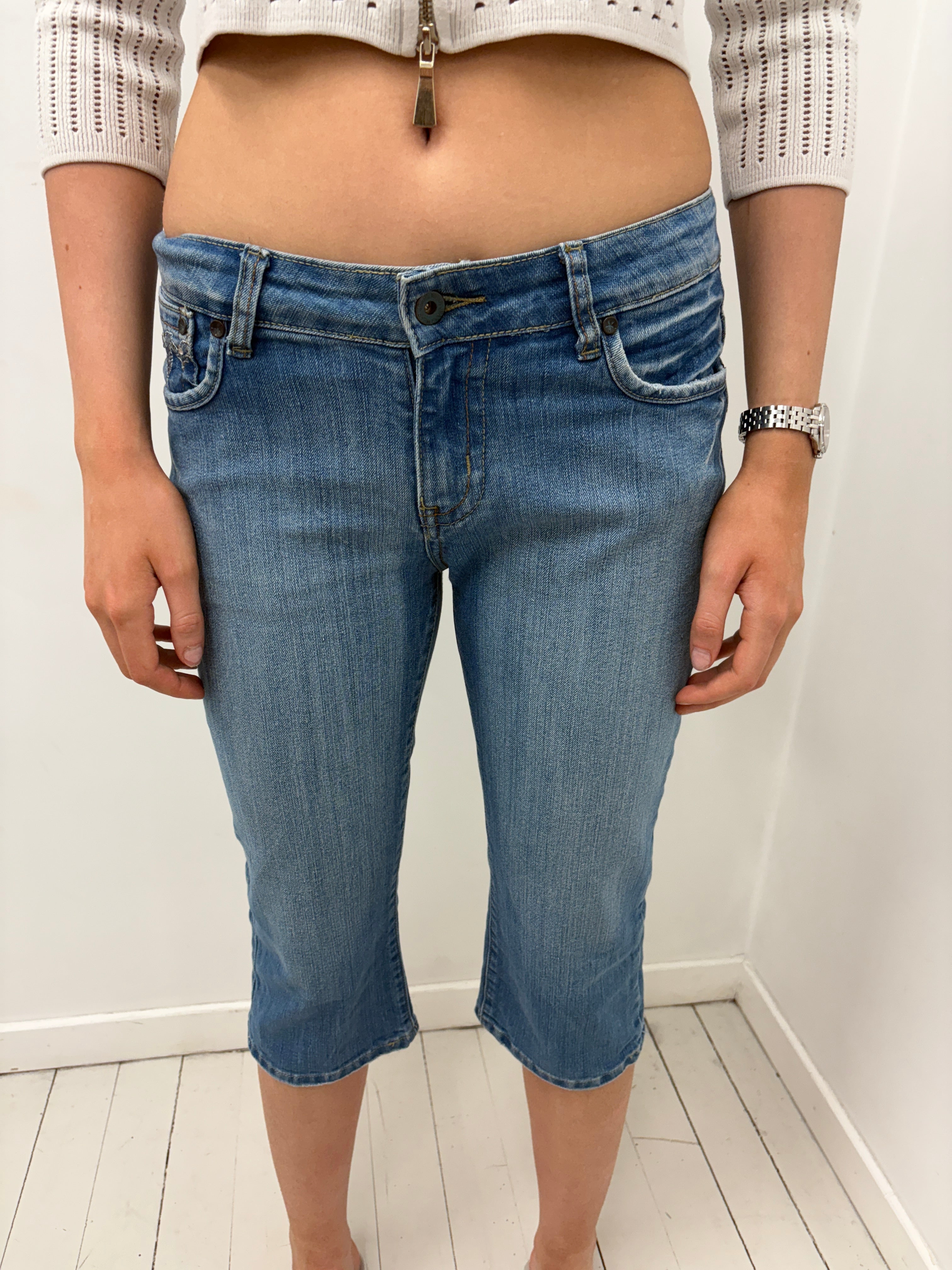 Forever Fashion Embellished Denim Capris