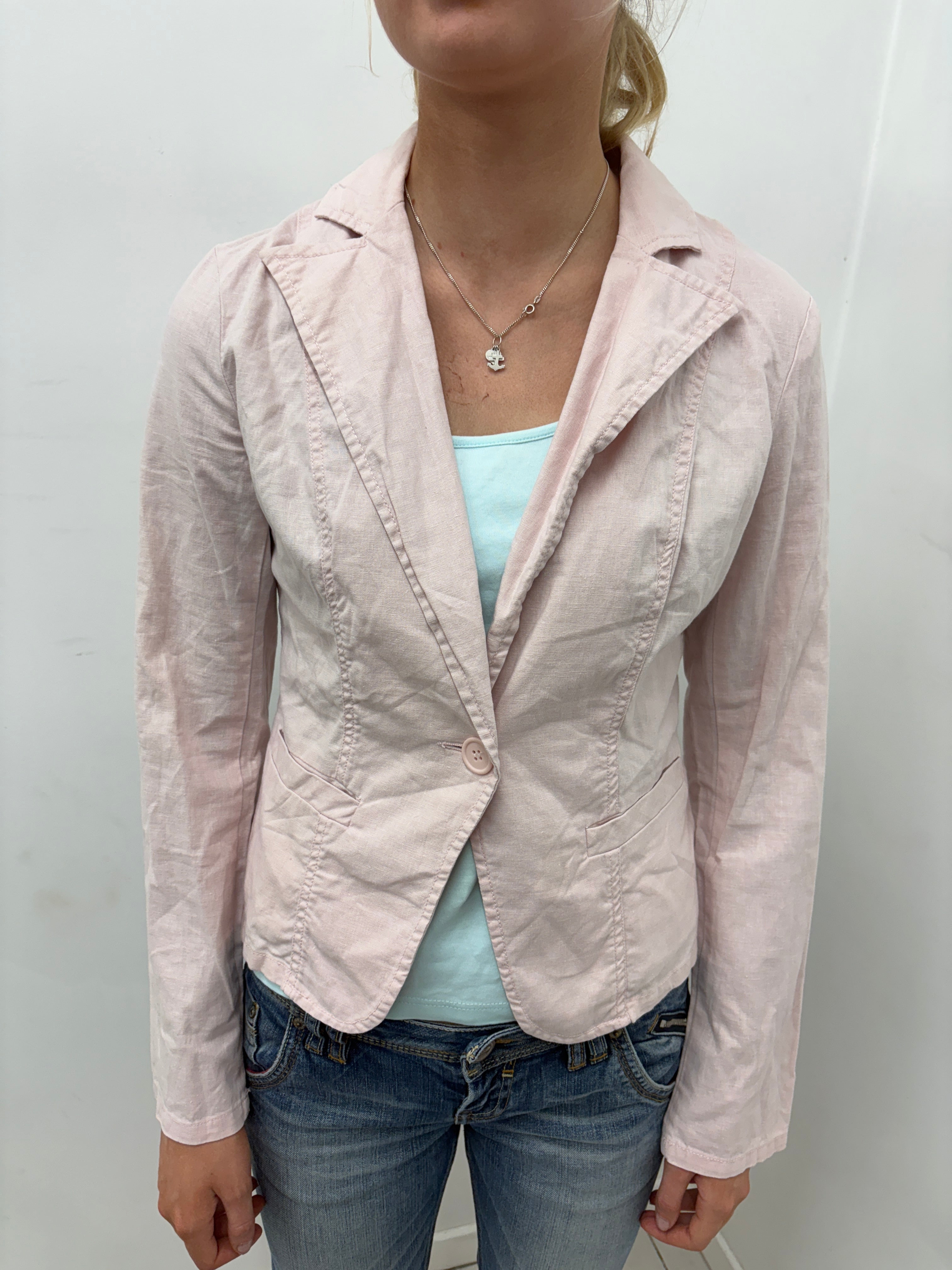 Dusty Pink Linen Blazer