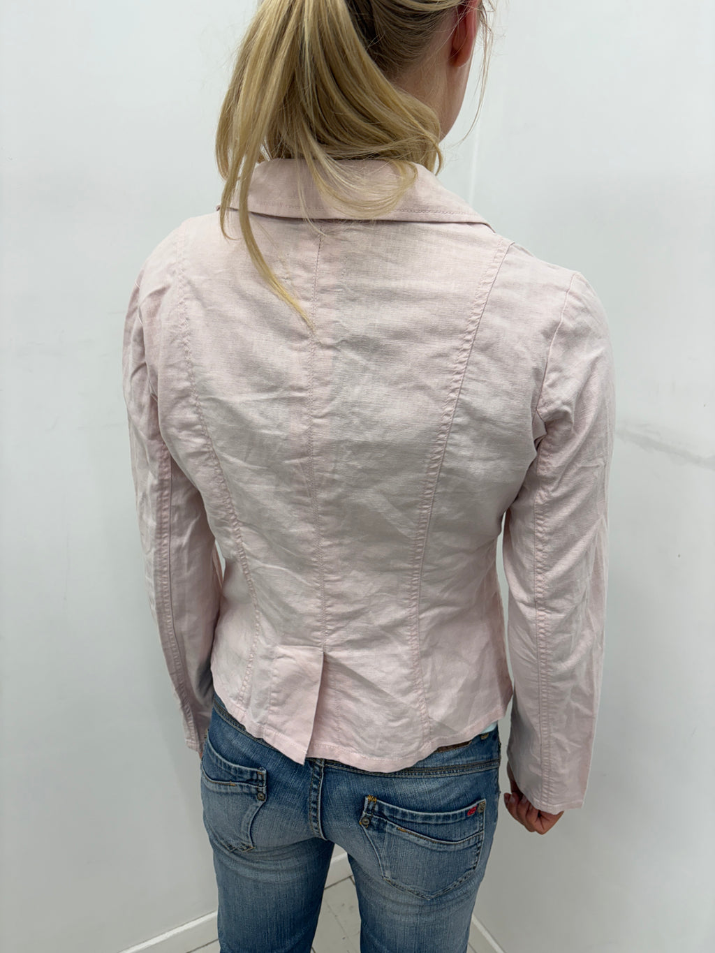 Dusty Pink Linen Blazer