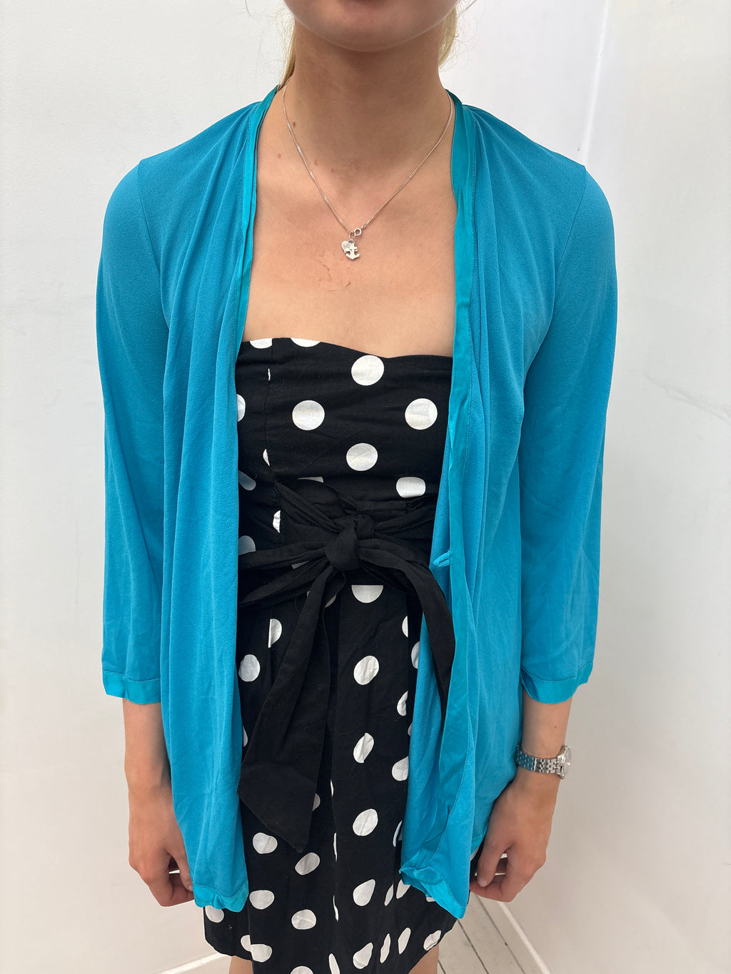 Turquoise Open Cardigan Cover-Up