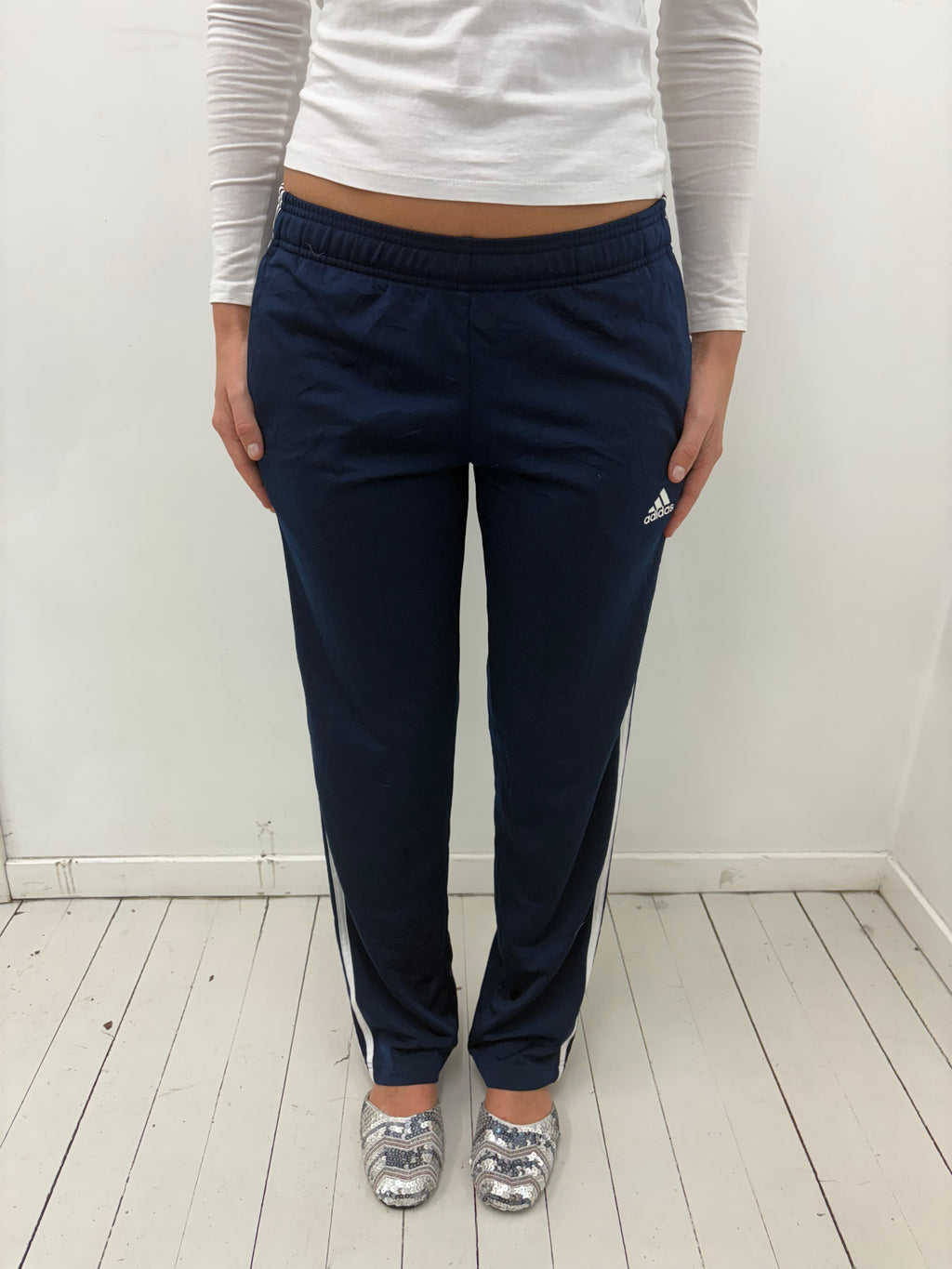 Y2K Navy Adidas Track Pants