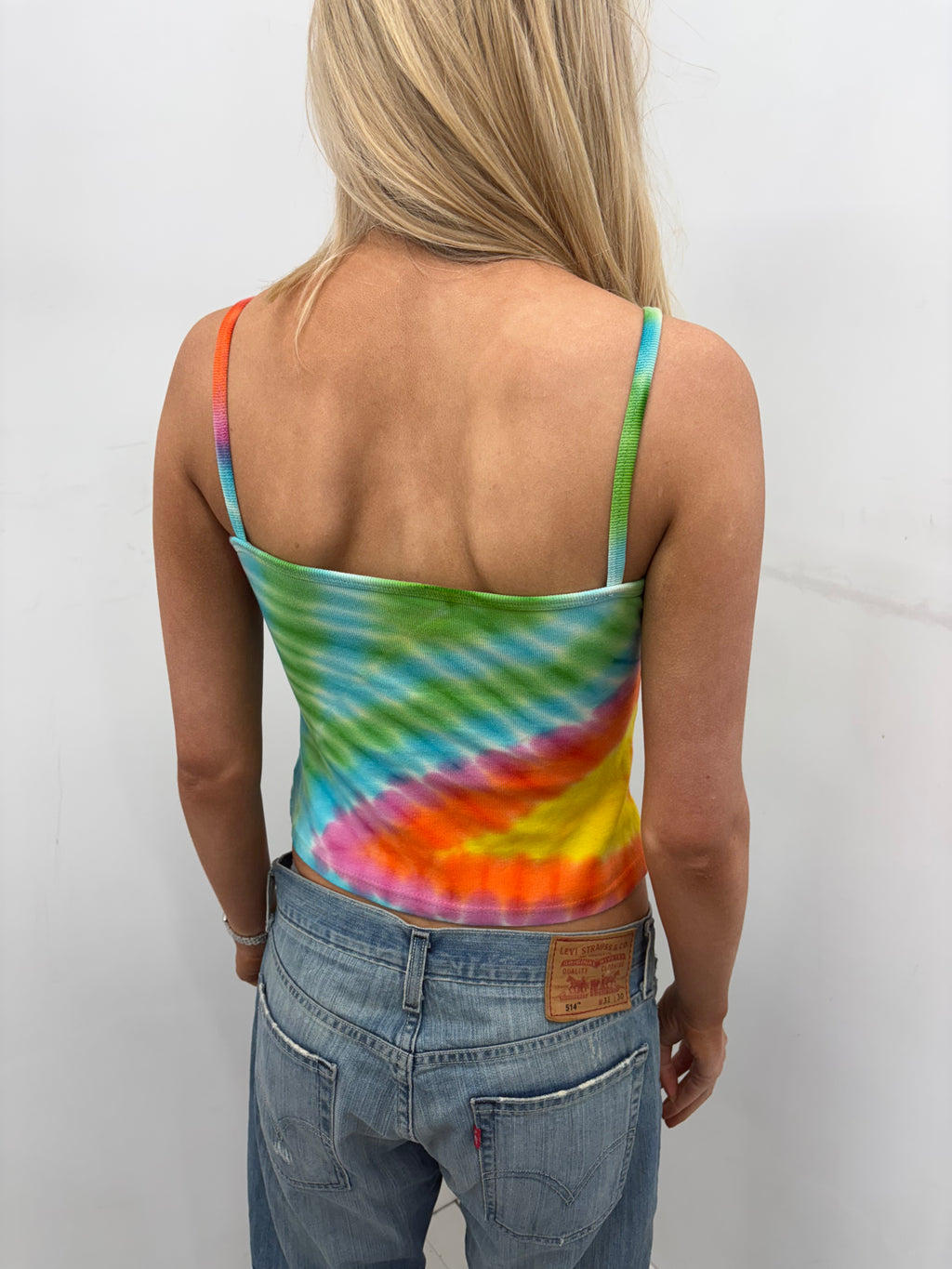 Tie-Dye Rainbow Spaghetti Strap Top