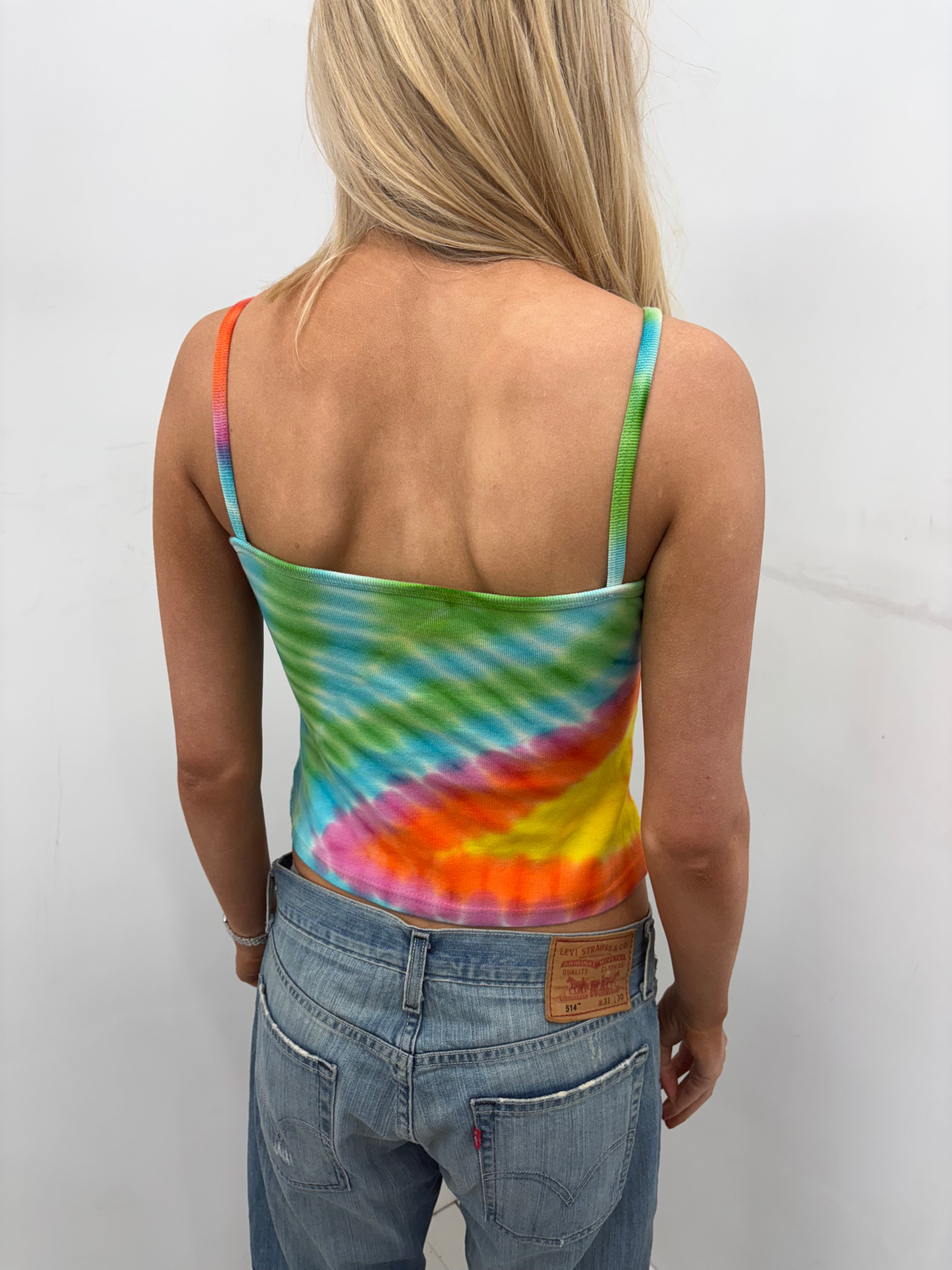 Tie-Dye Rainbow Spaghetti Strap Top