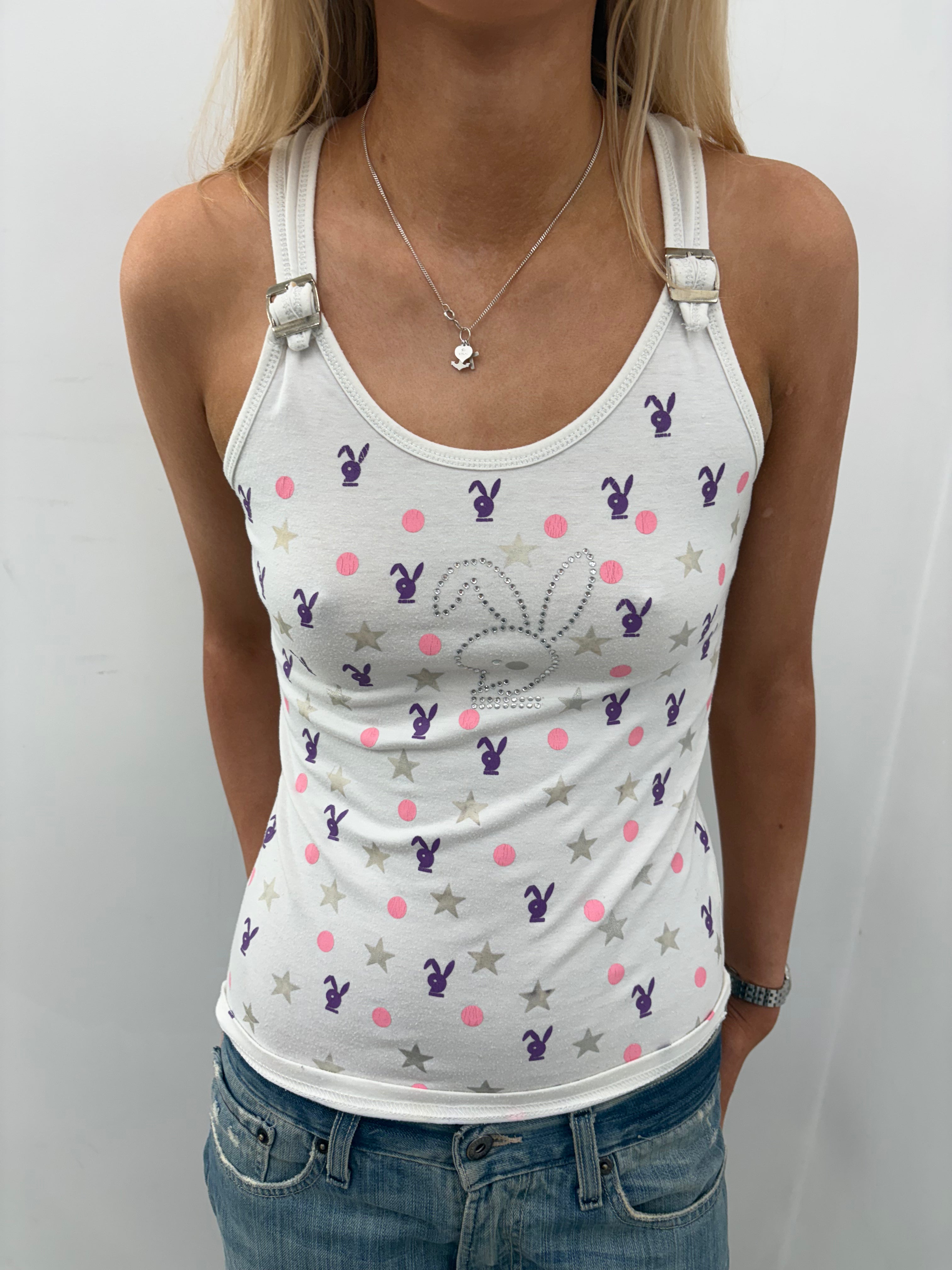 Playboy Bunny Print Buckle Strap Tan