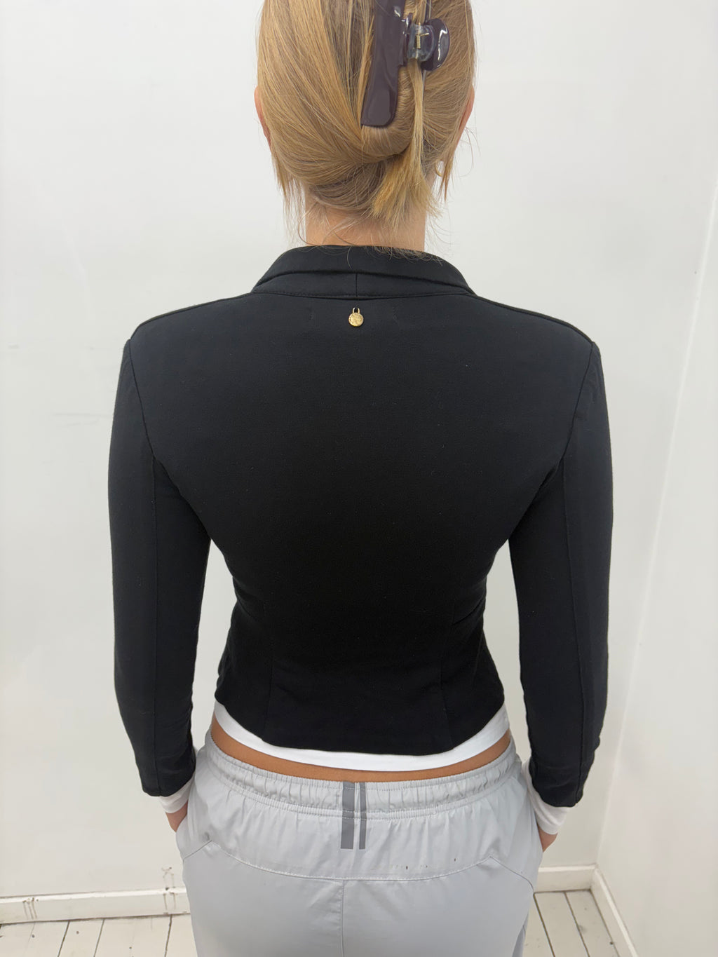 Y2K Black Cropped Fitted Blazer