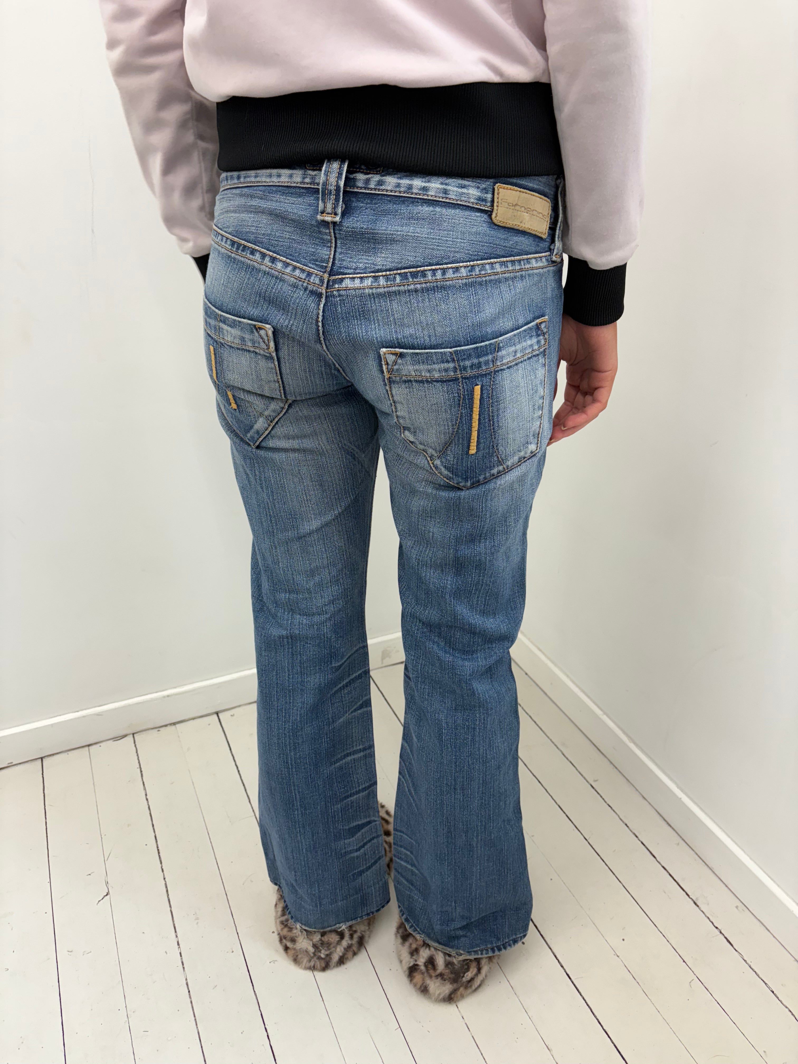 Mid Wash Low-Rise Bootcut Jeans Y2K