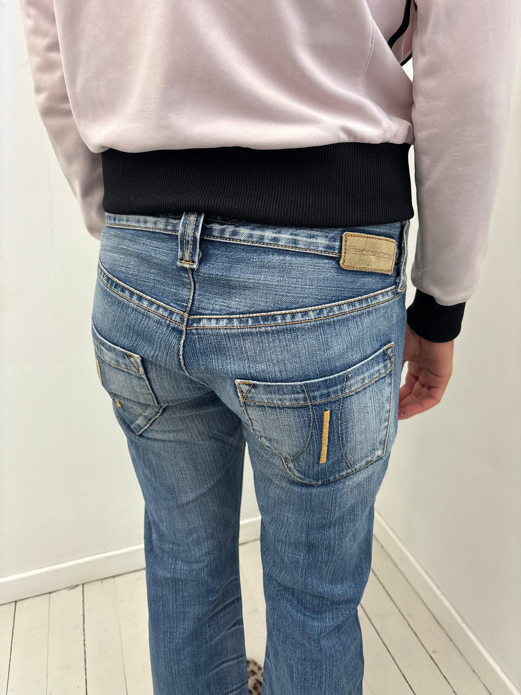 Mid Wash Low-Rise Bootcut Jeans Y2K