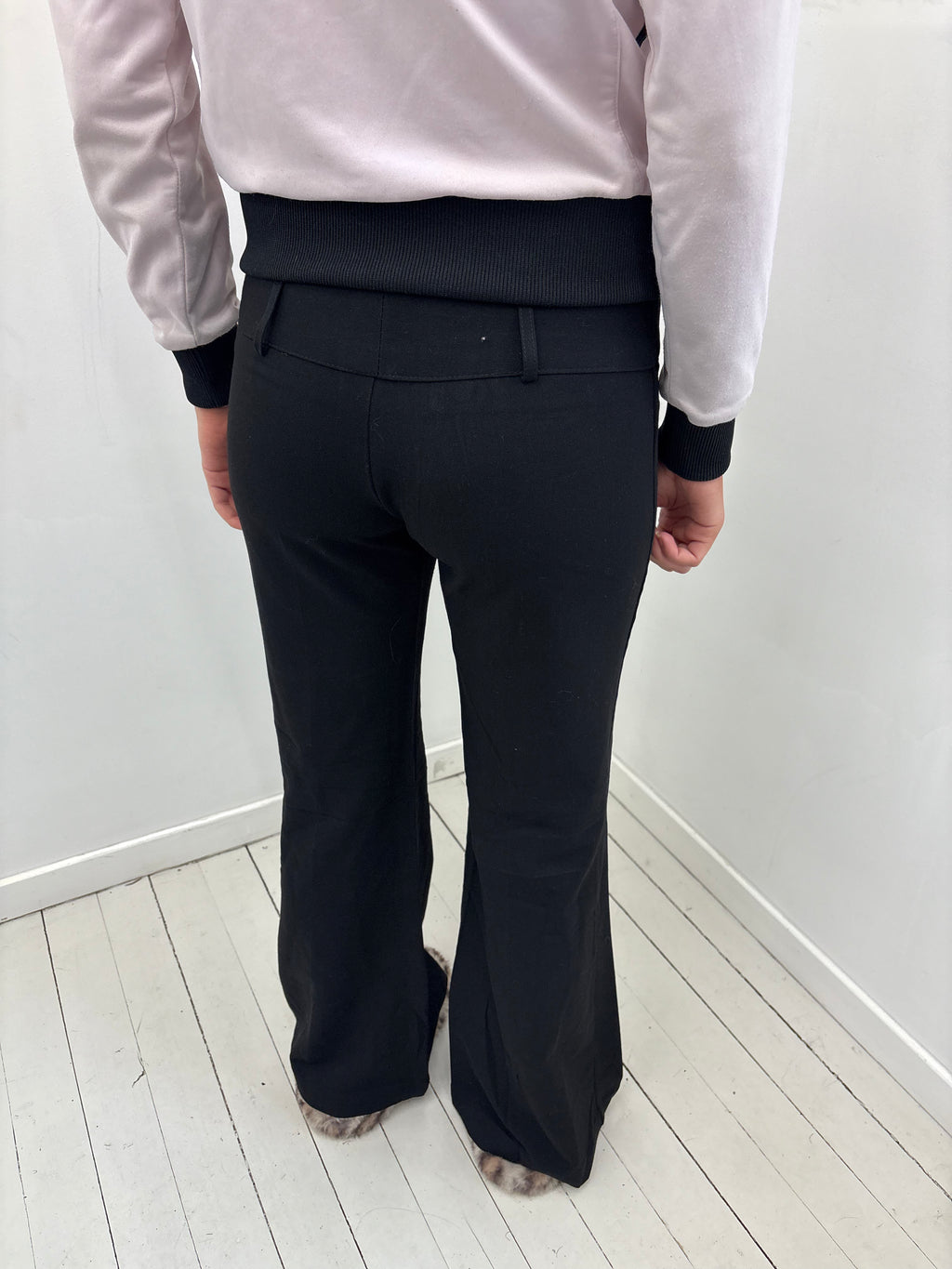 Black Low-Rise Flare Trousers Y2K