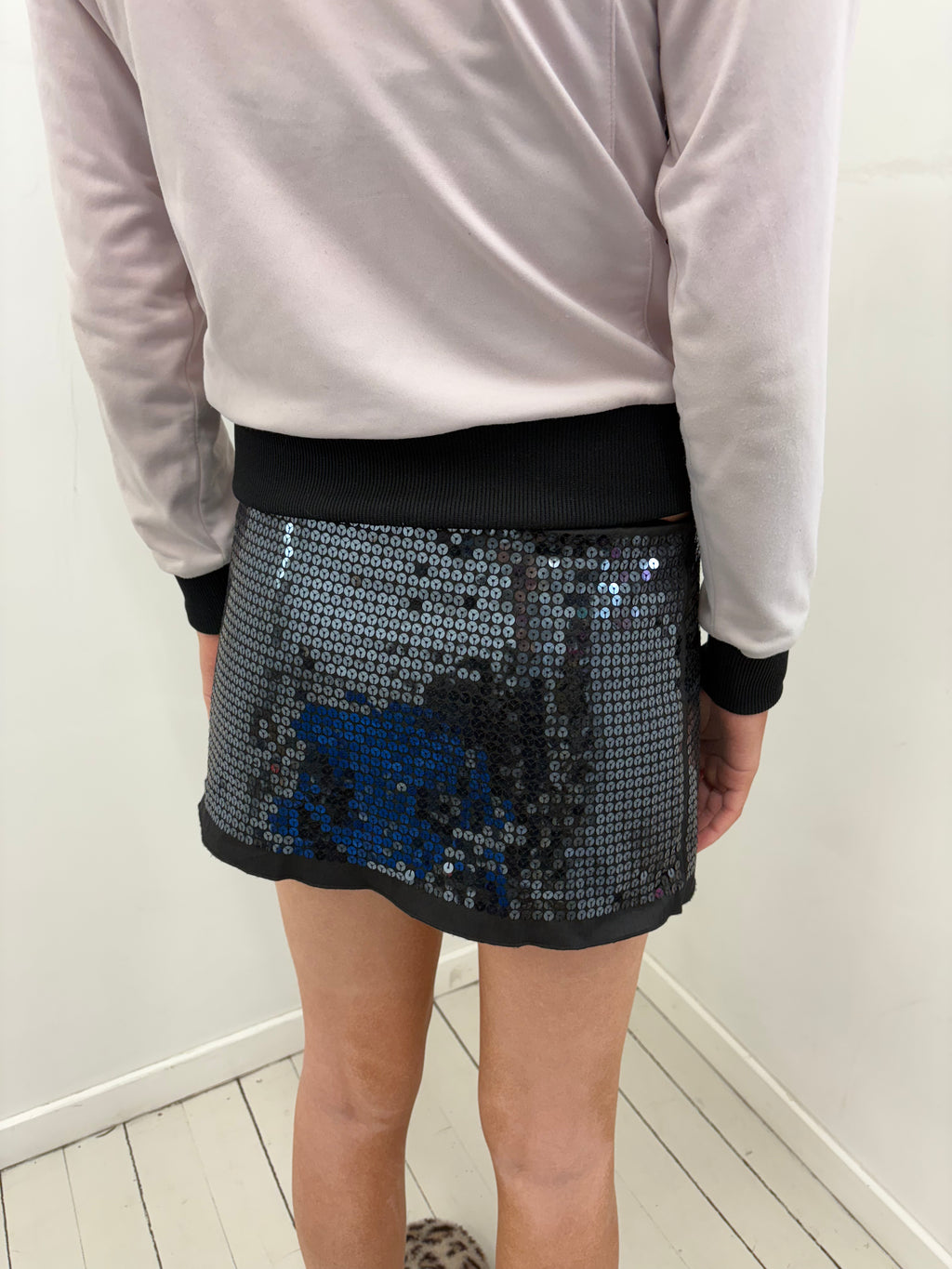 Black Sequin Mini Skirt
