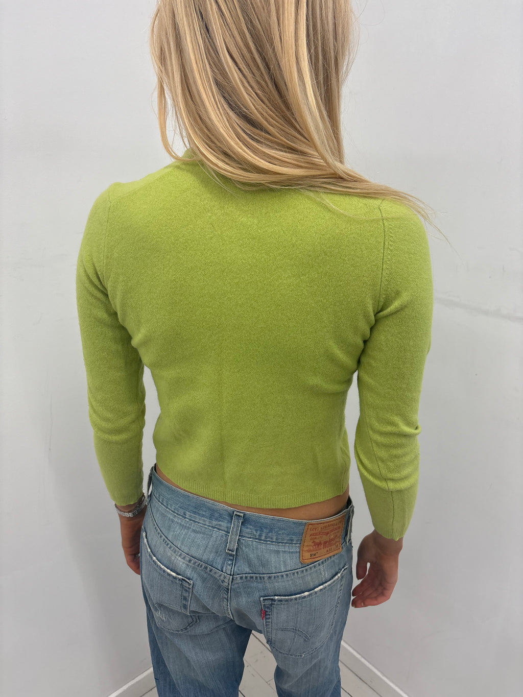 Y2K Lime Green Fitted Knit Sweater