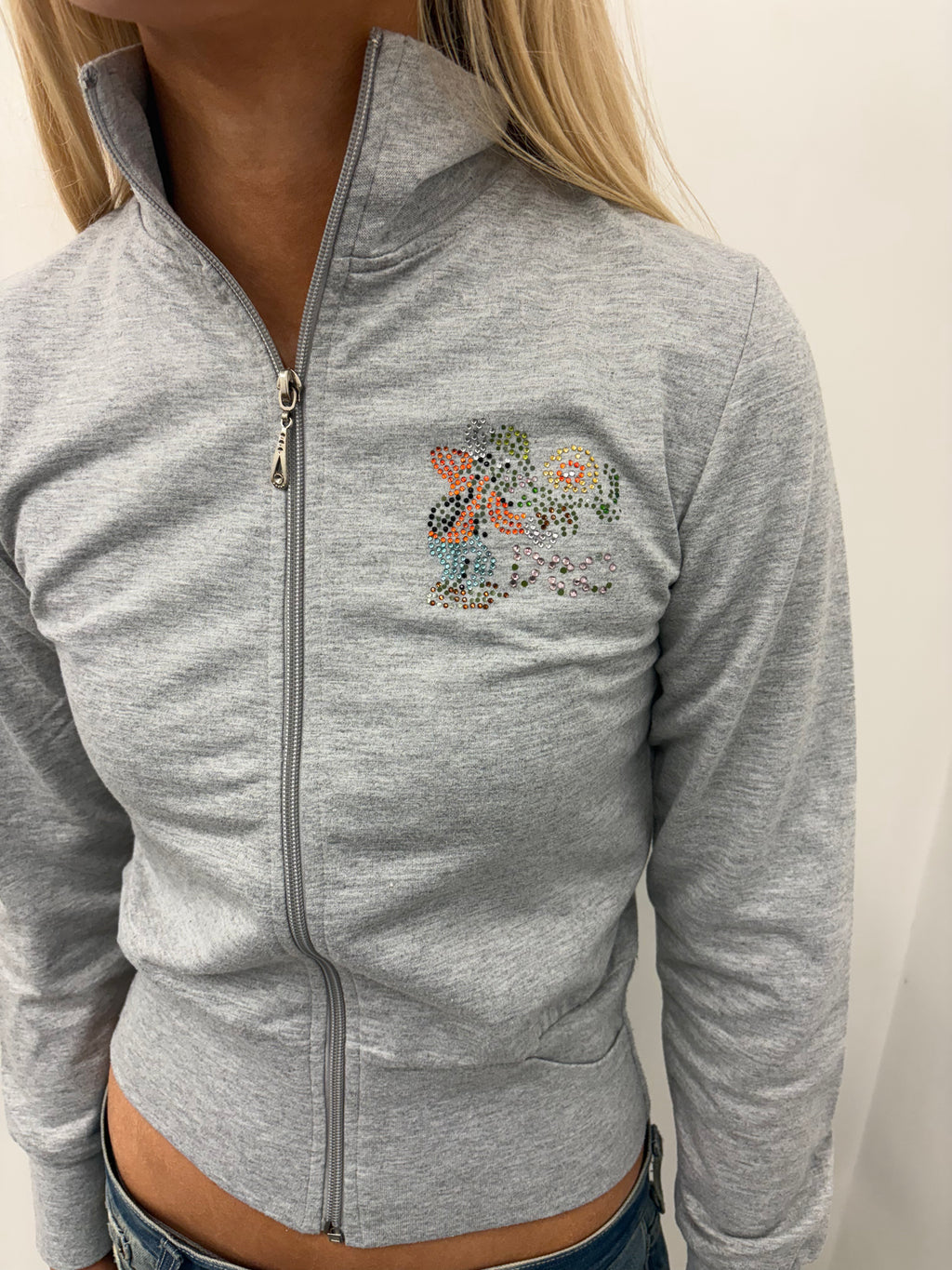 Y2K Rhinestone Fairy Zip-Up Jacket