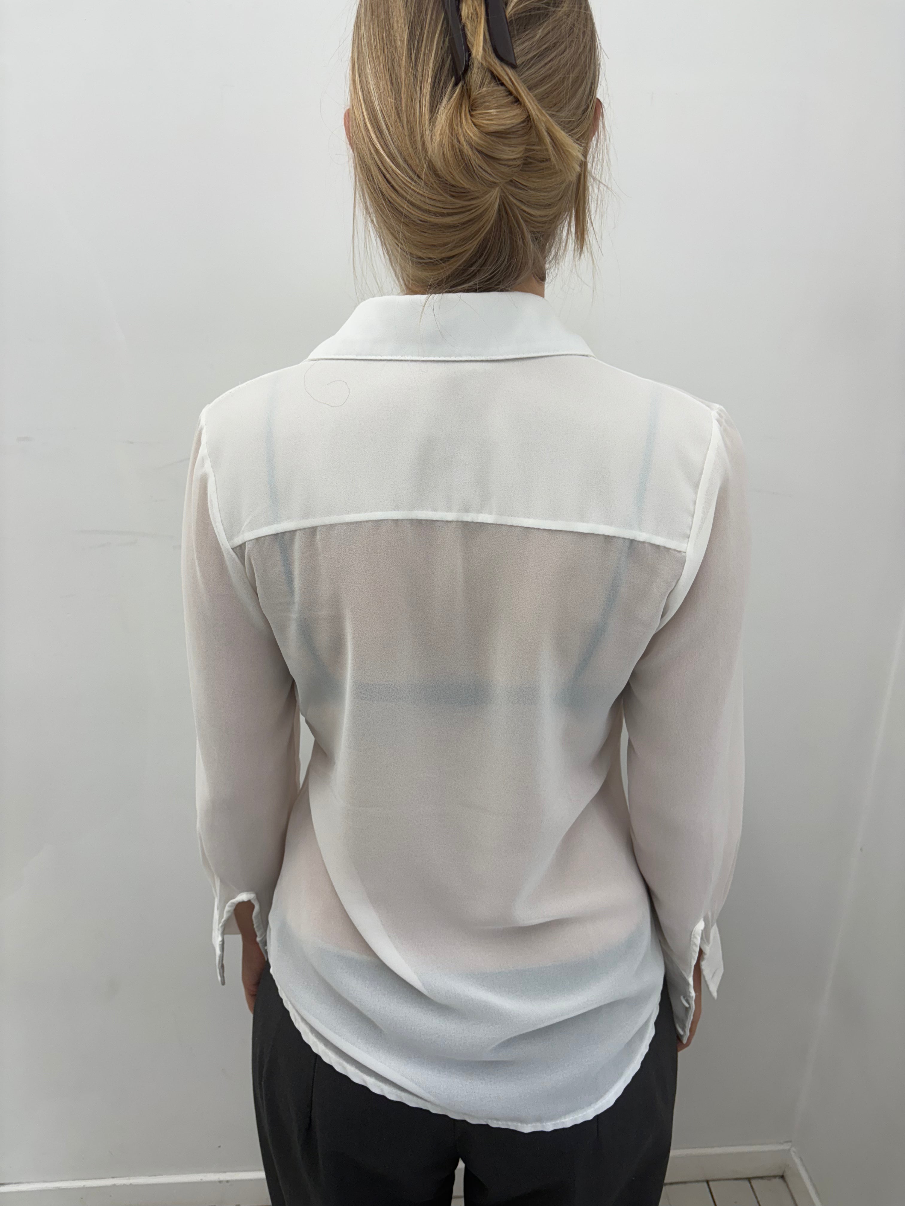 Y2K Sheer Ruched Button Blouse
