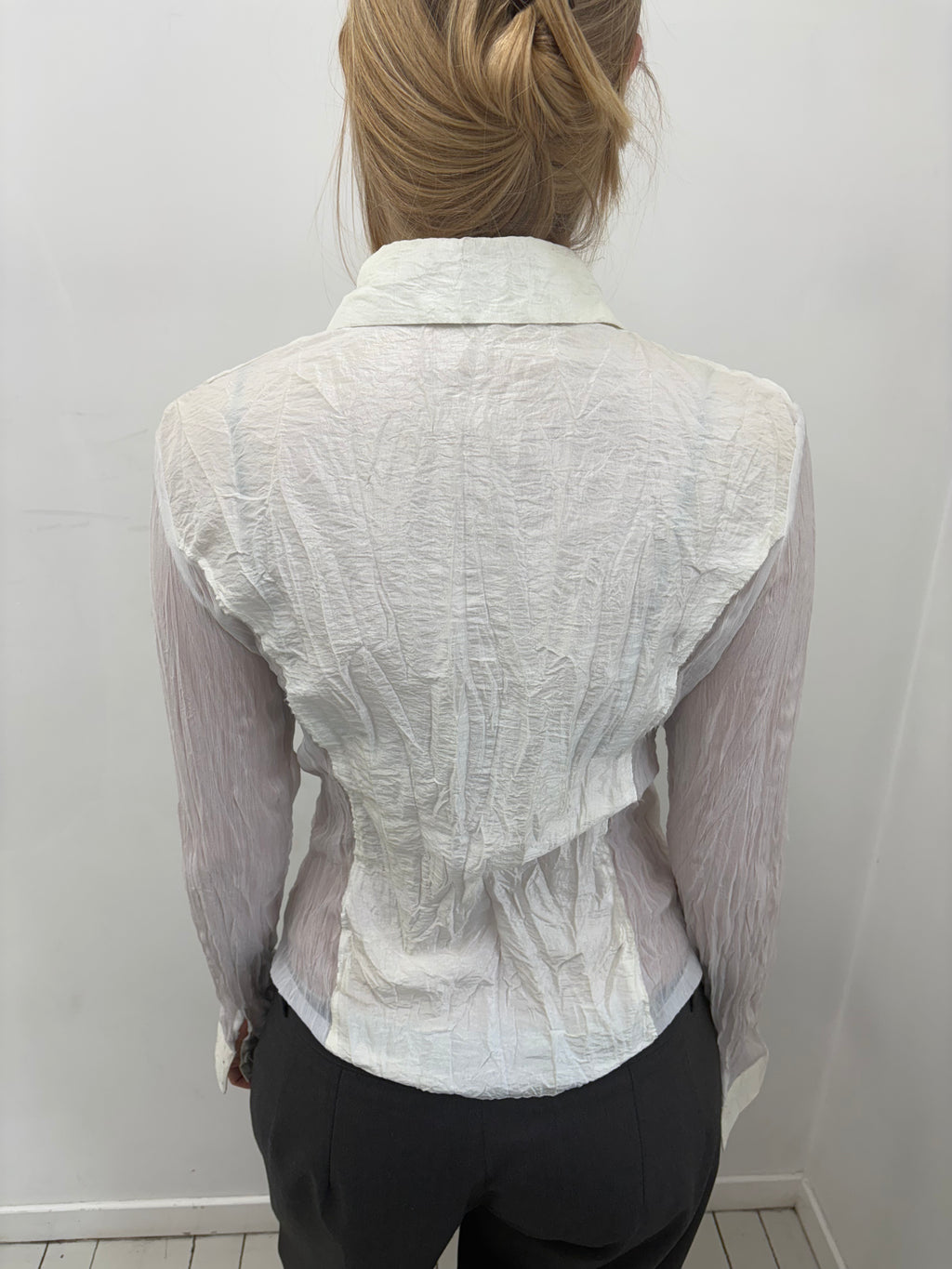 Y2K Sheer Lace Ruffle Blouse