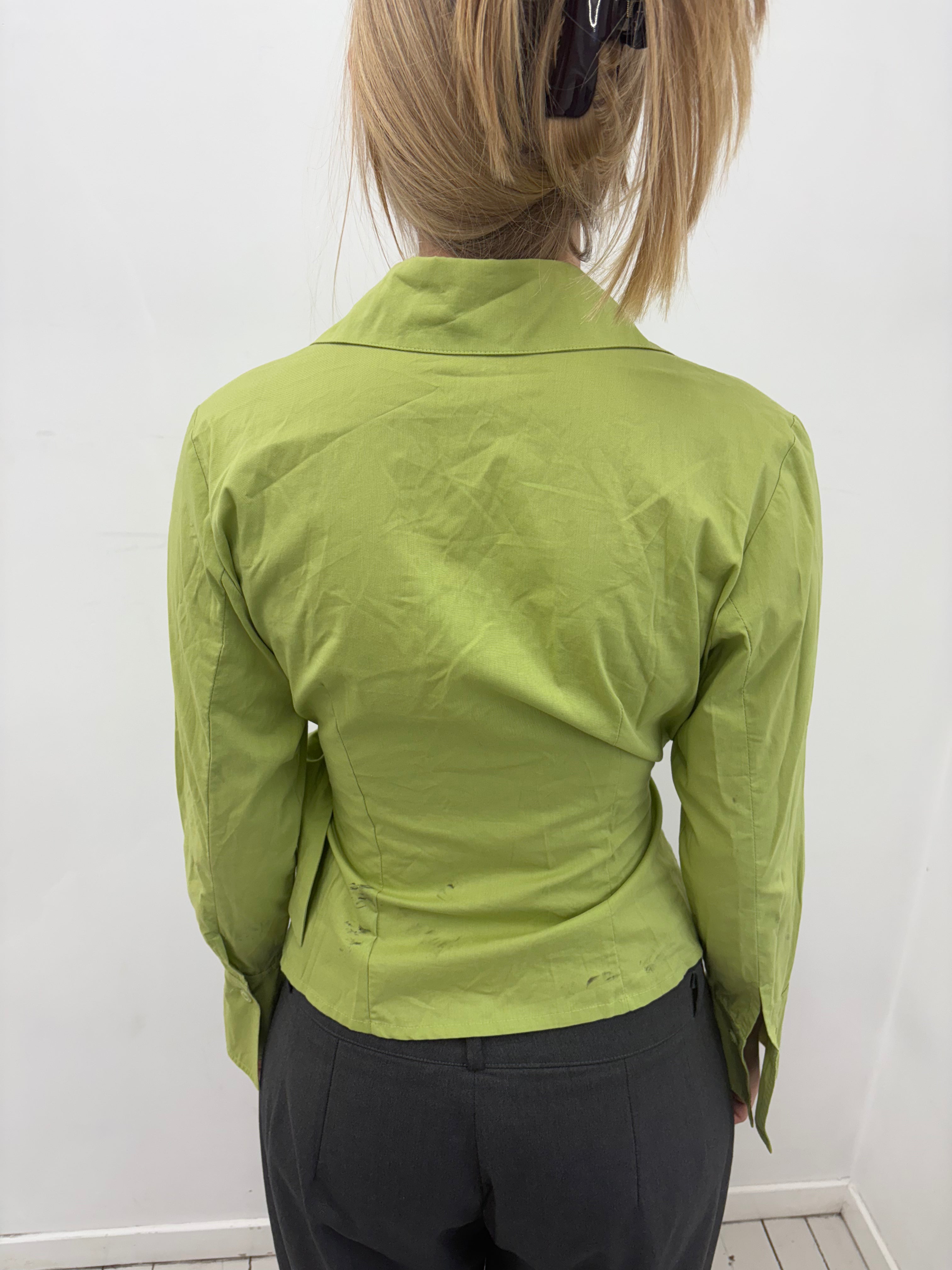 Lime Green Wrap Blouse