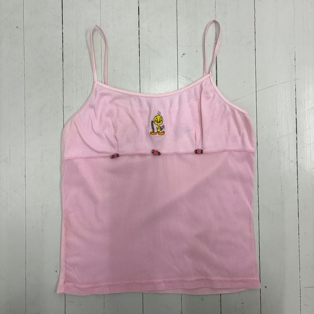 Pink Tweety Bird Camisole with Rose Details