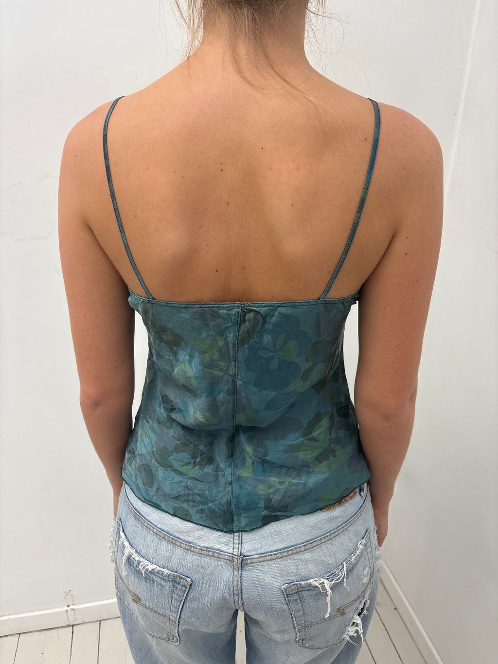 Y2K Green Silk Sequin Camisole