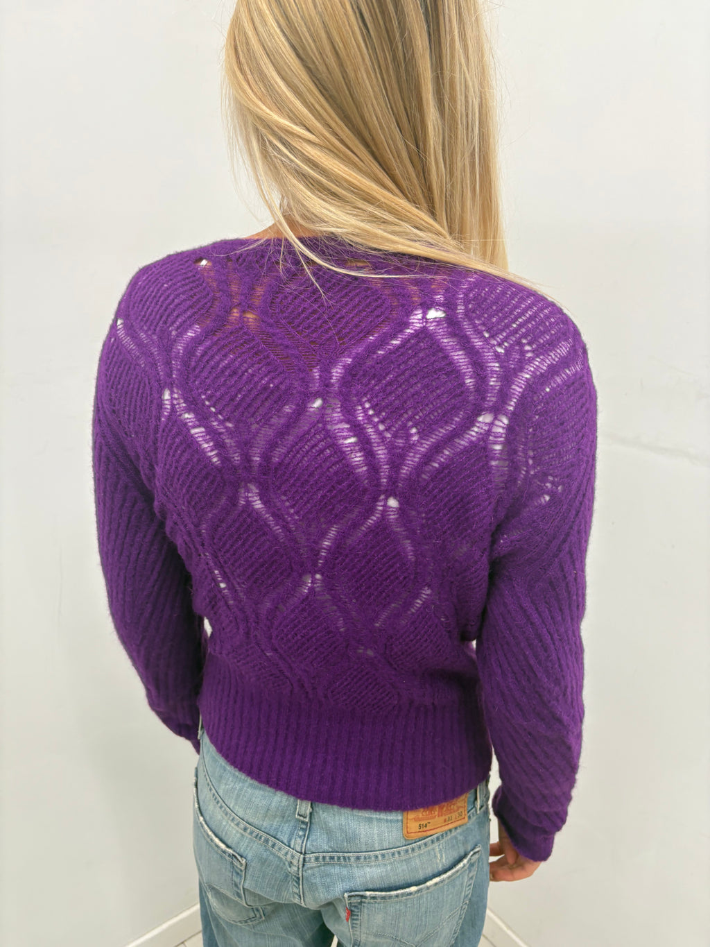Y2K Purple Mohair Blend Knit Sweater