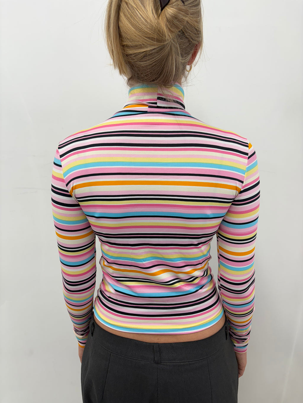 Y2K Multicolor Striped Turtleneck