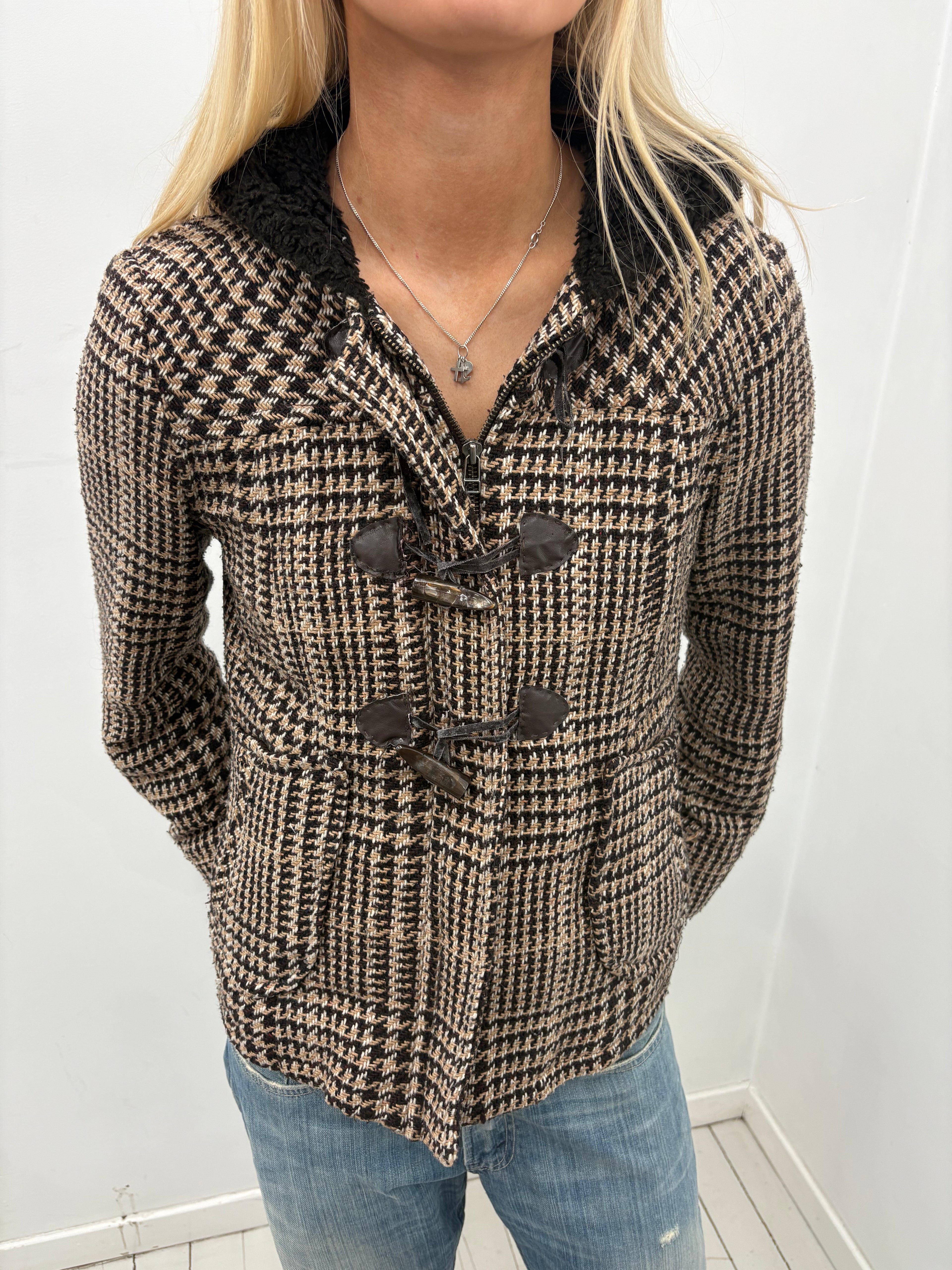 Brown Tweed Toggle Jacket
