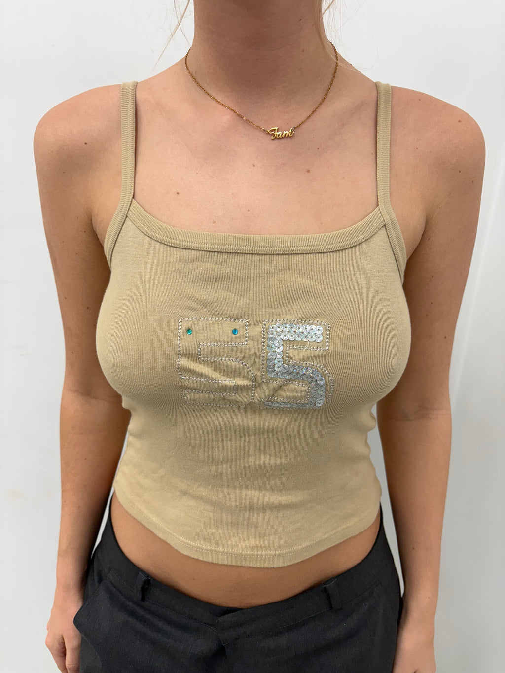 Y2K “55” Rhinestone Cami