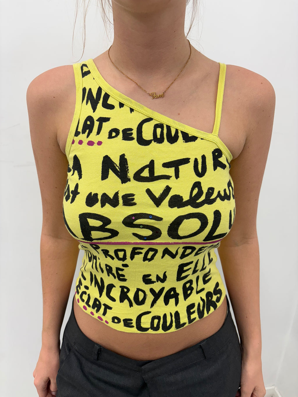 Y2K Asymmetrical Graphic Tank