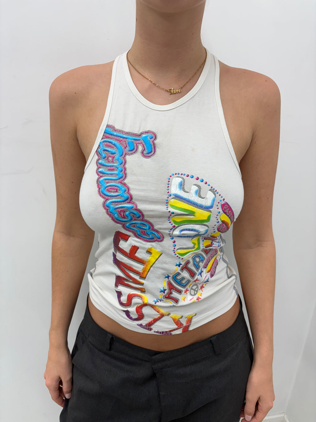 Y2K Graphic Halter Top