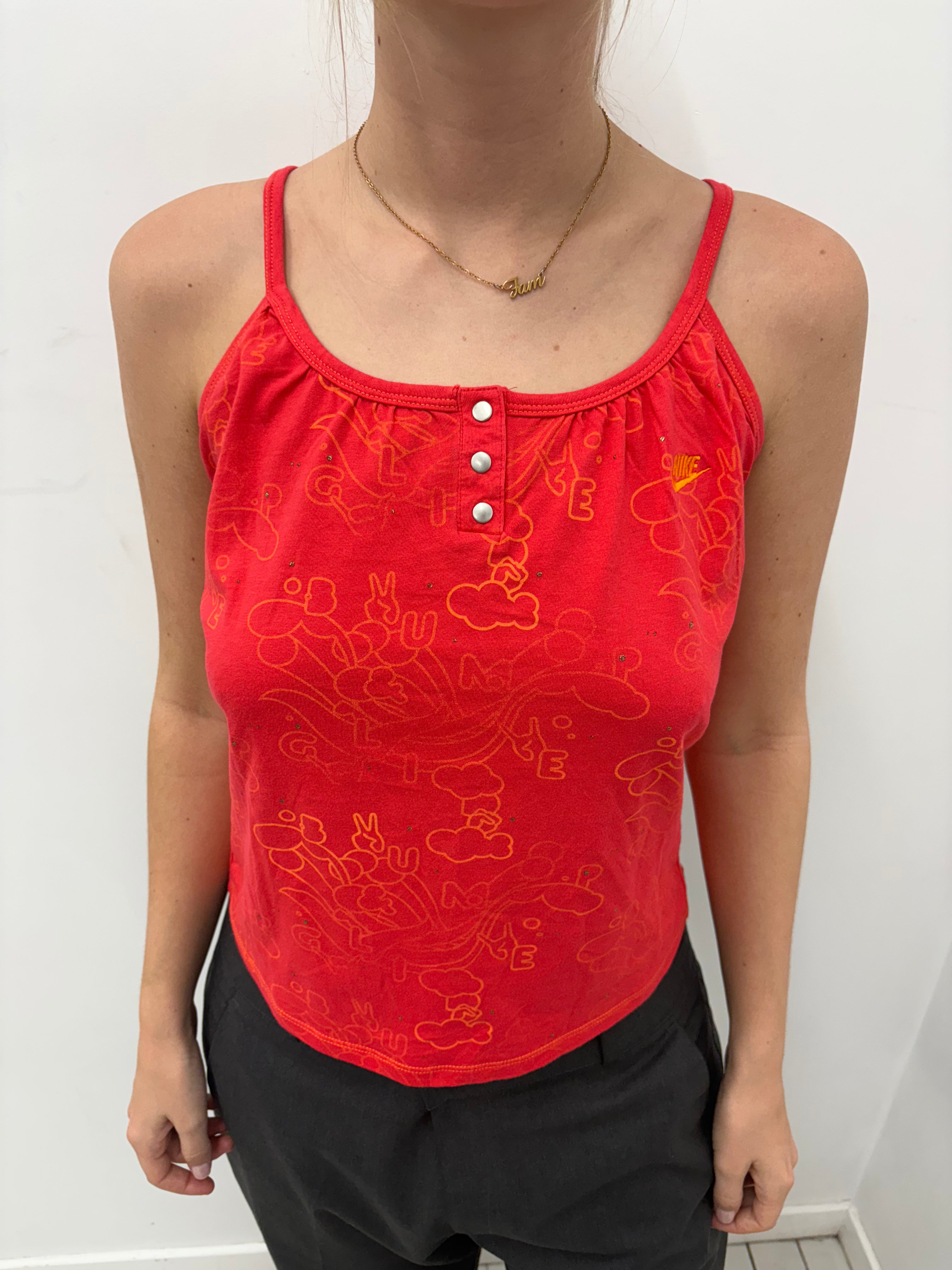 Nike Red Graphic Tank Top