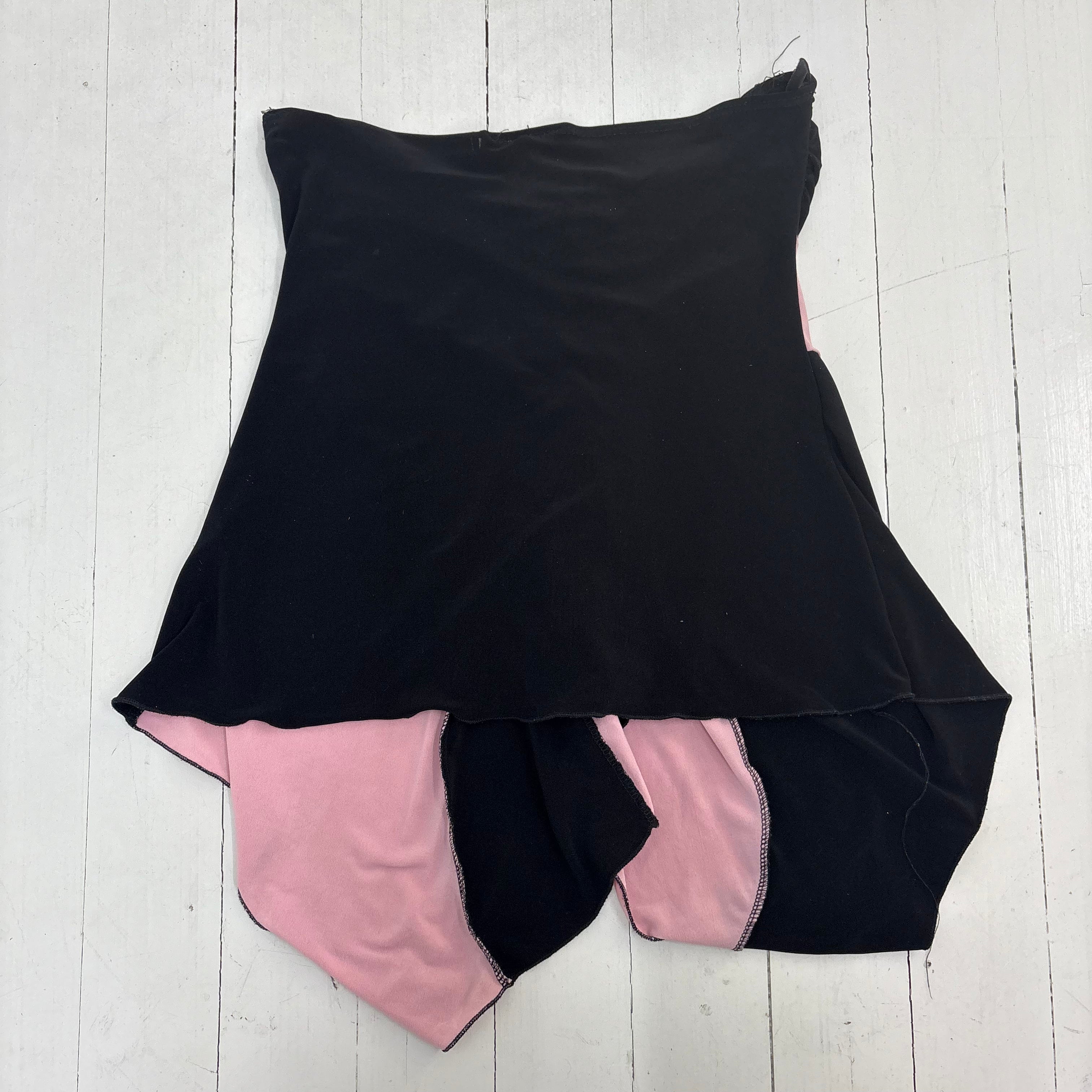 Black & Pink Colorblock Tube Top