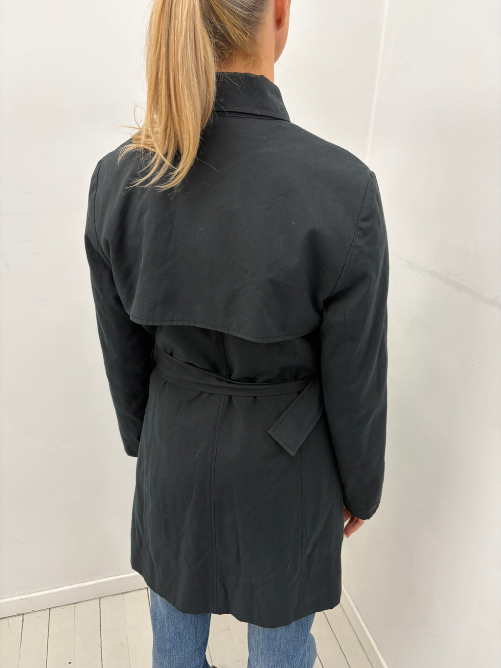 Black Belted Y2K Trench Coat