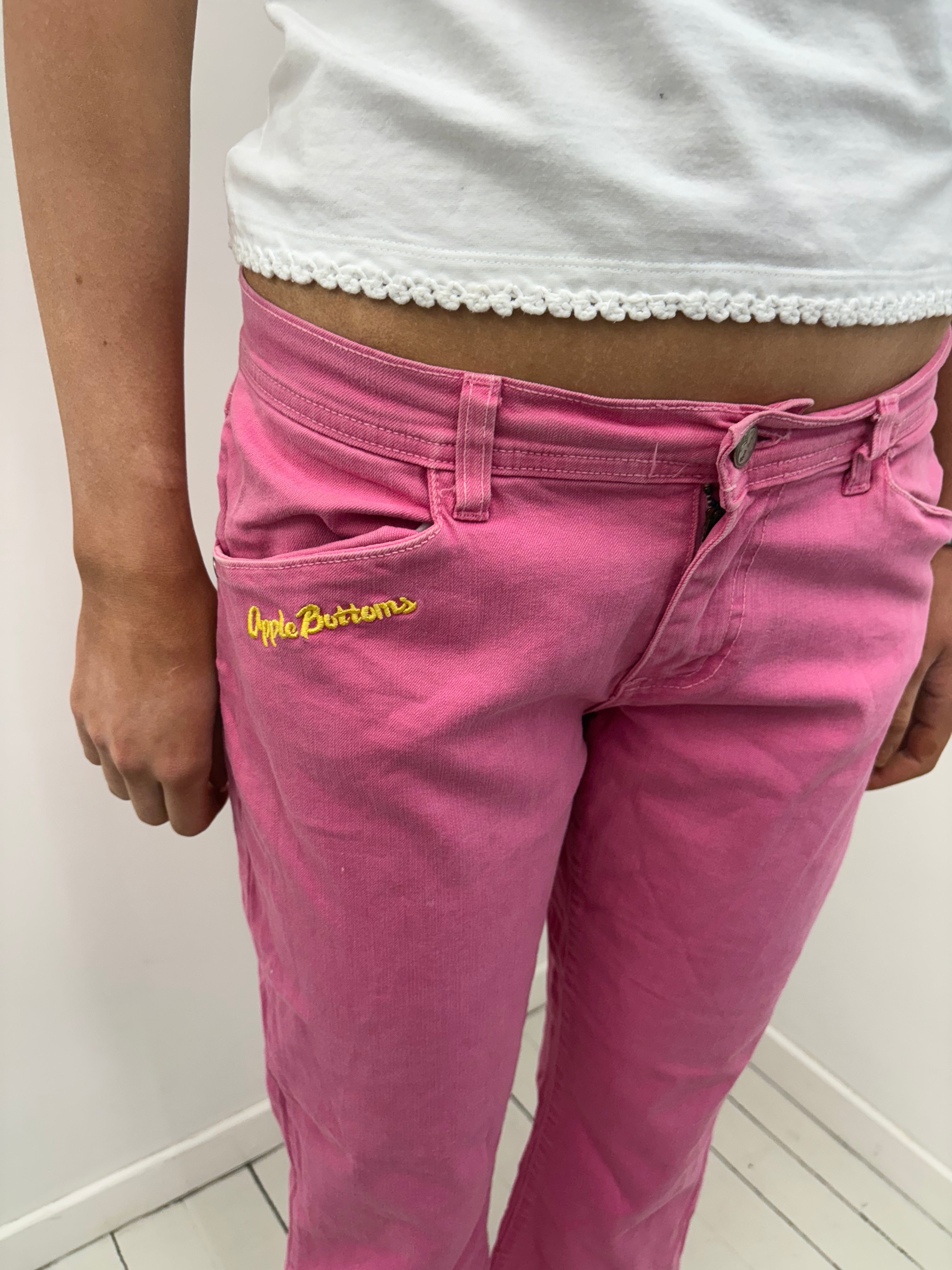 Y2K Apple Bottoms Pink Capri Jeans