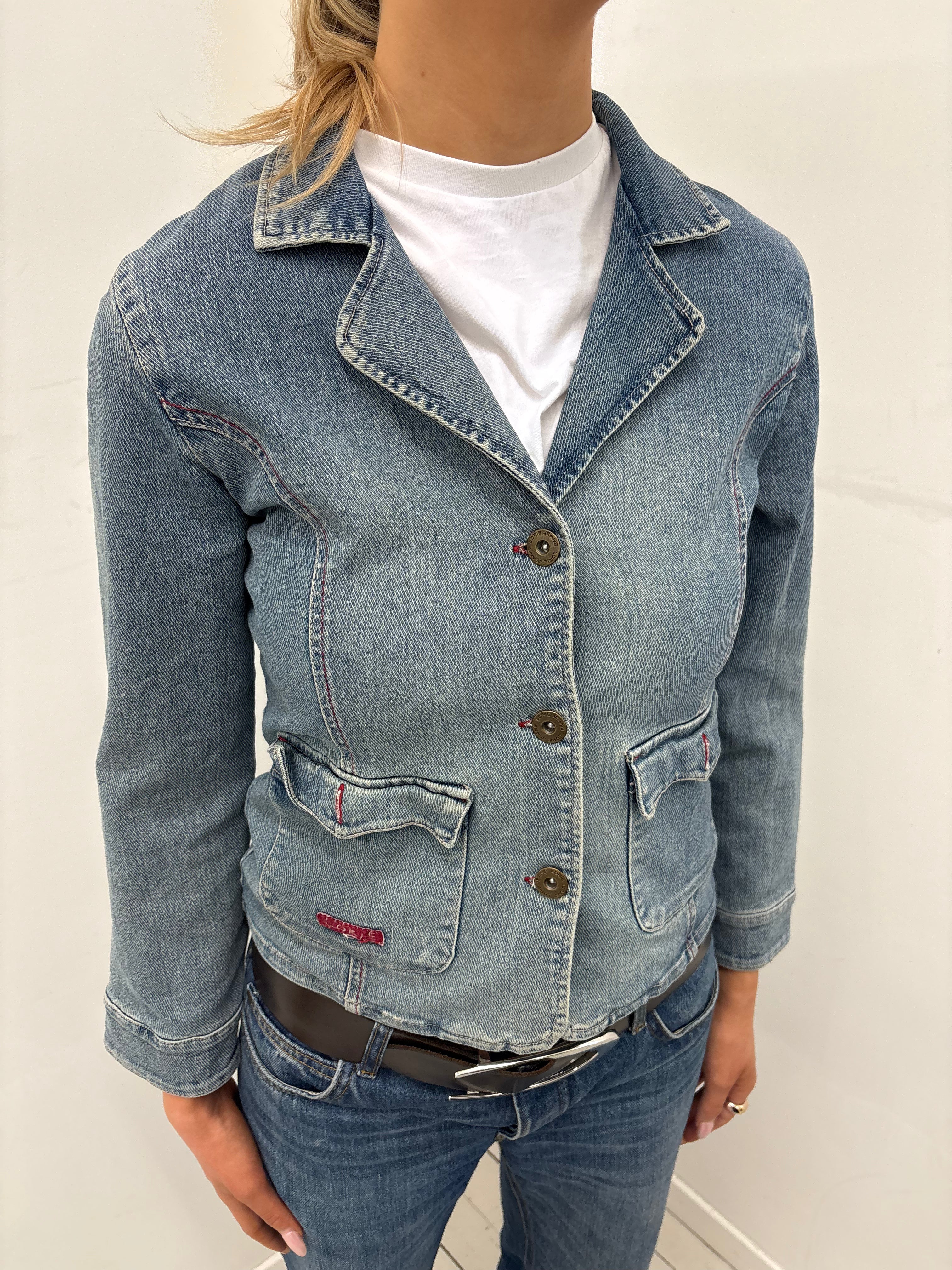 Fitted Denim Y2K Tailored Jacket