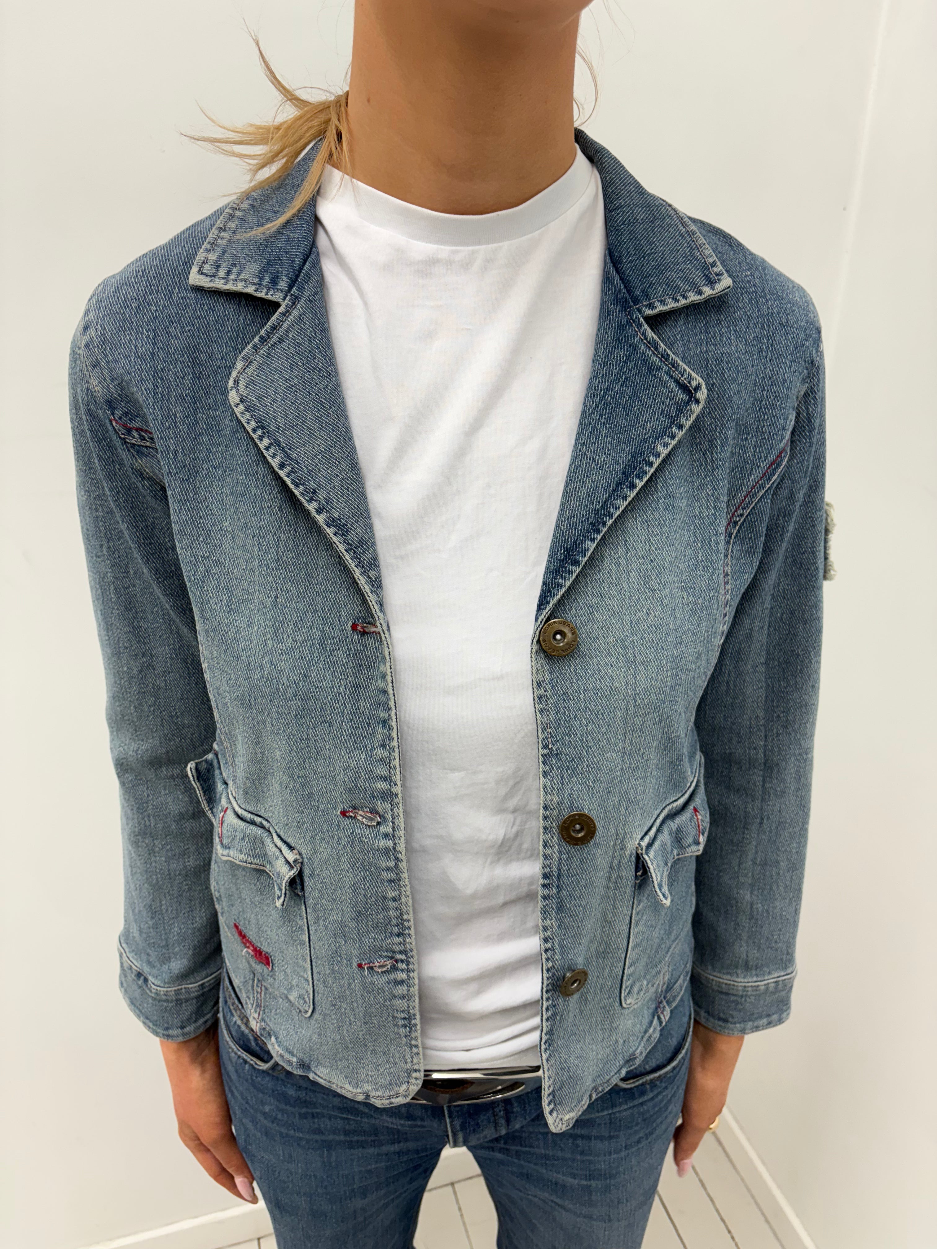 Fitted Denim Y2K Tailored Jacket