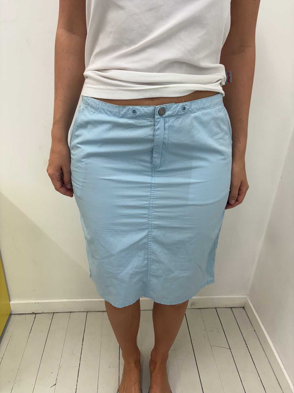 Vintage Calvin Klein Baby Blue Pencil Skirt Y2K