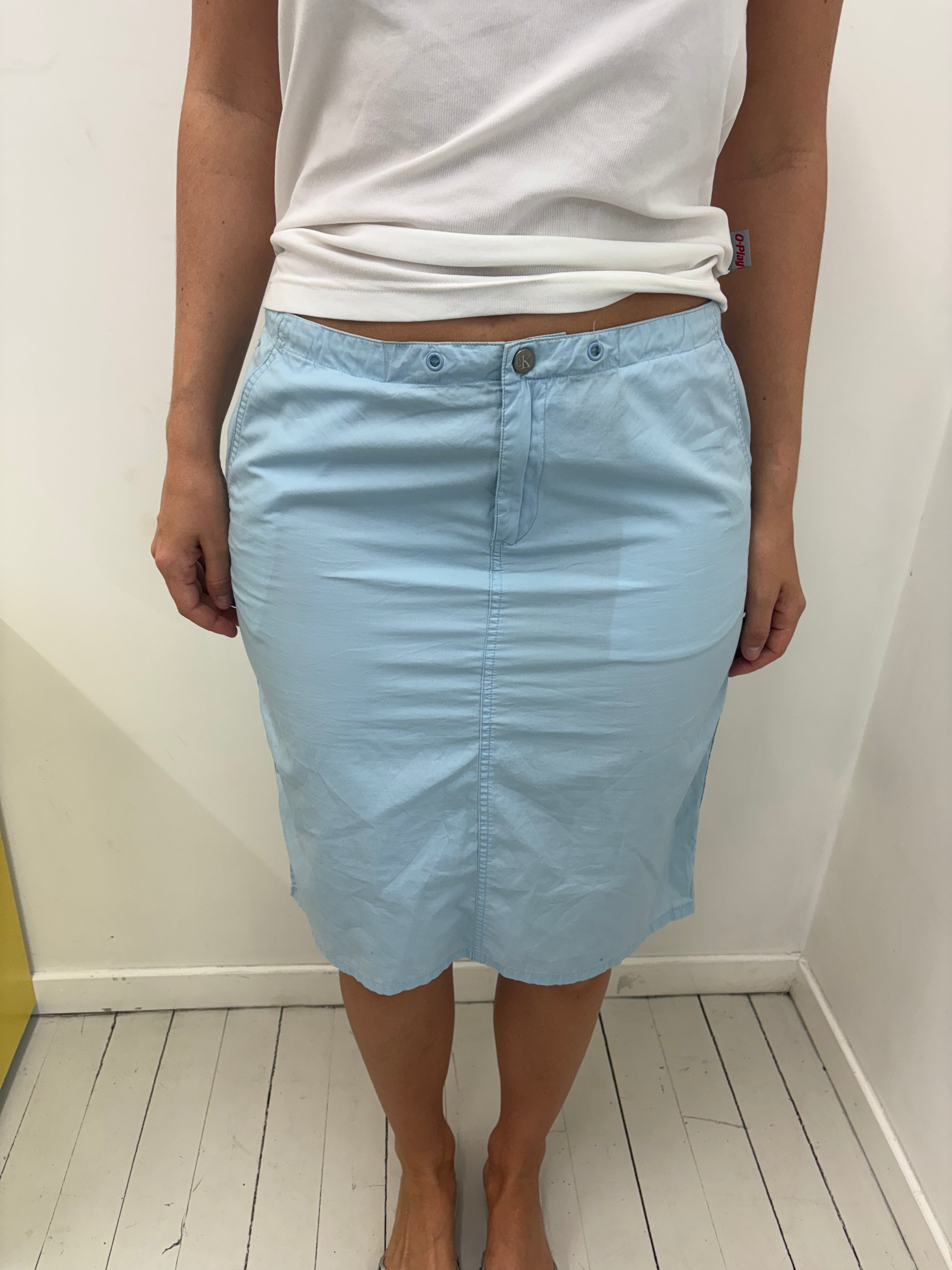 Vintage Calvin Klein Baby Blue Pencil Skirt Y2K