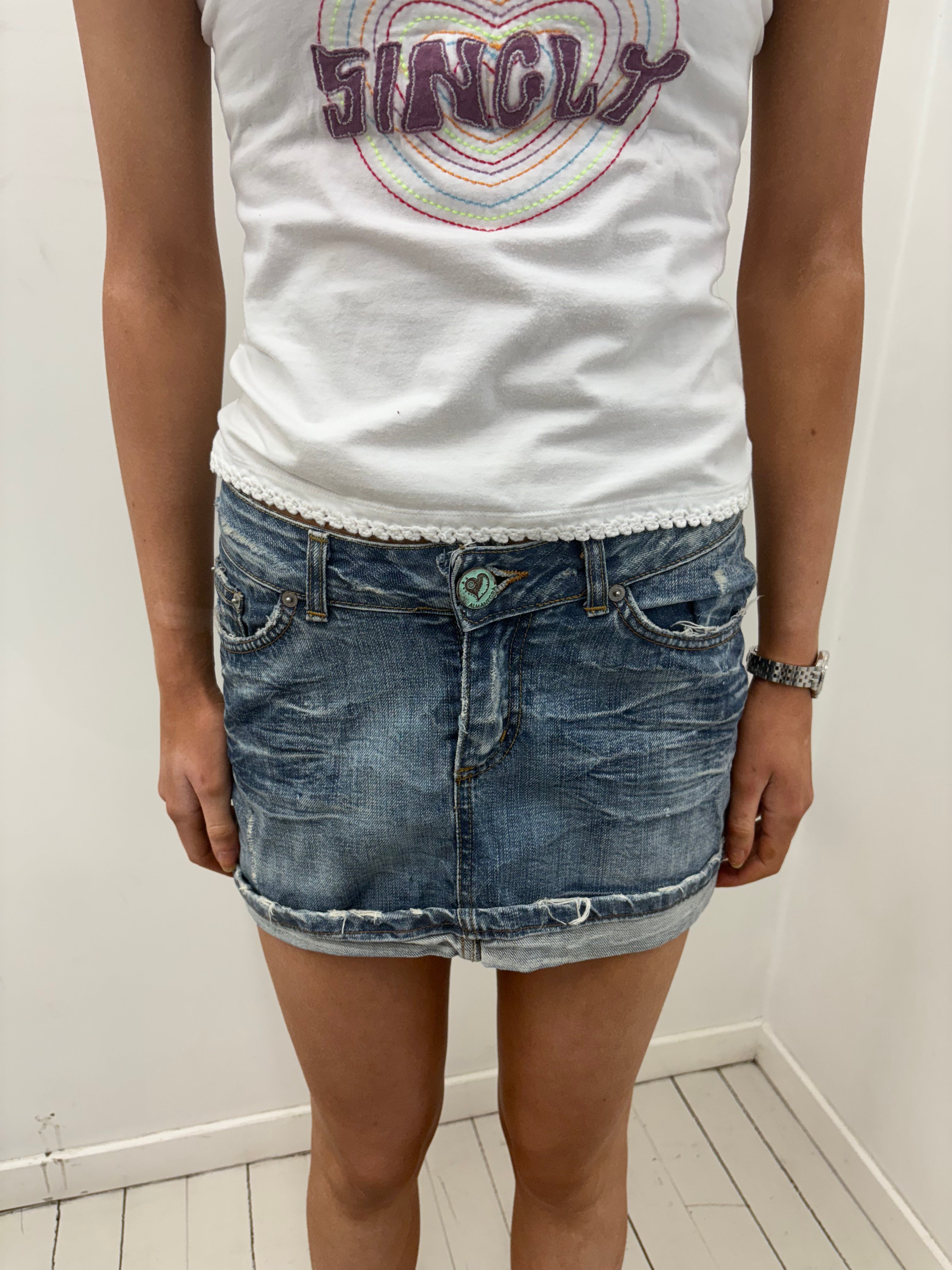 Y2K Low Rise Denim Mini Skirt