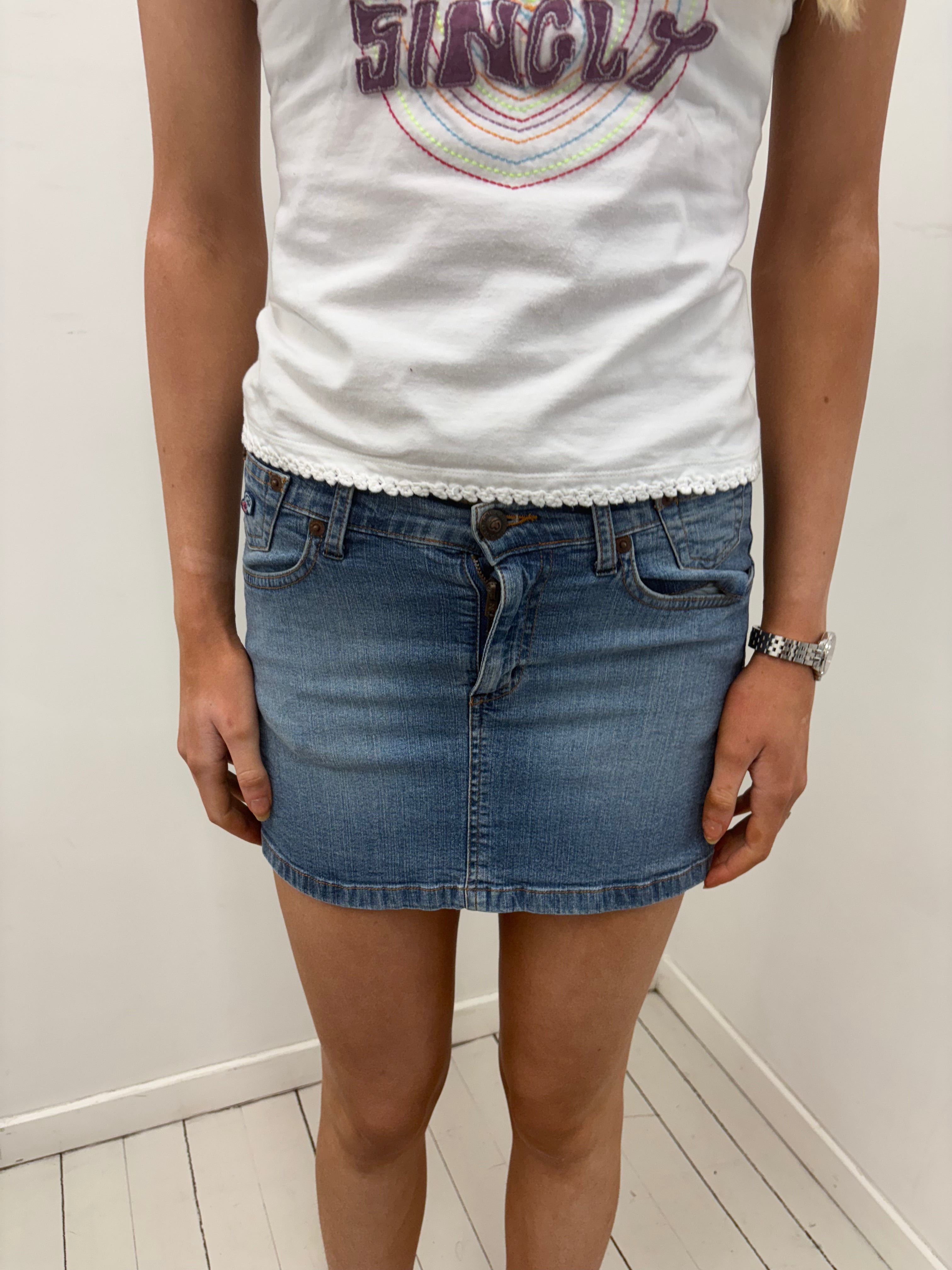 Y2K Low Rise Denim Mini Skirt