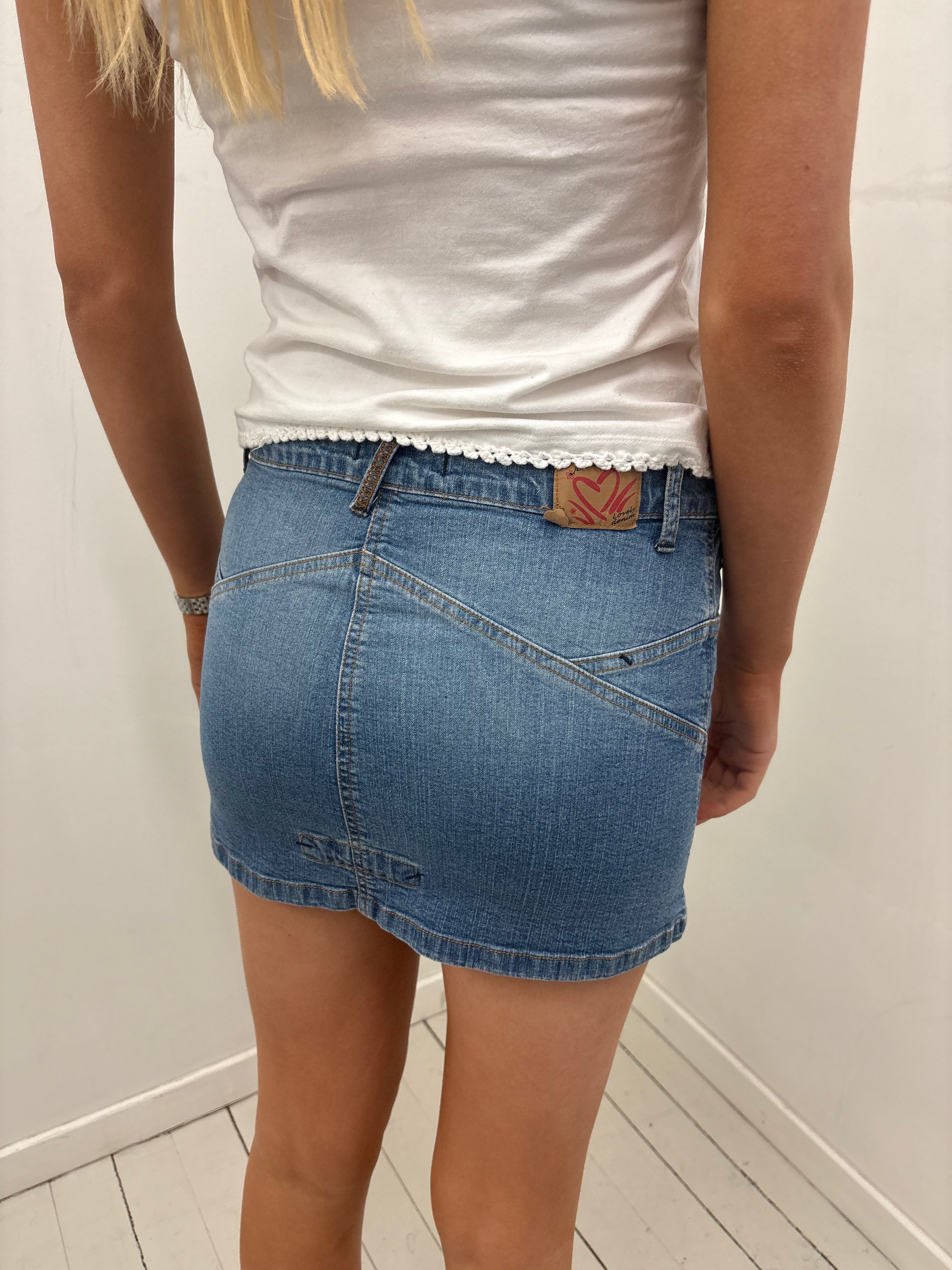 Y2K Low Rise Denim Mini Skirt