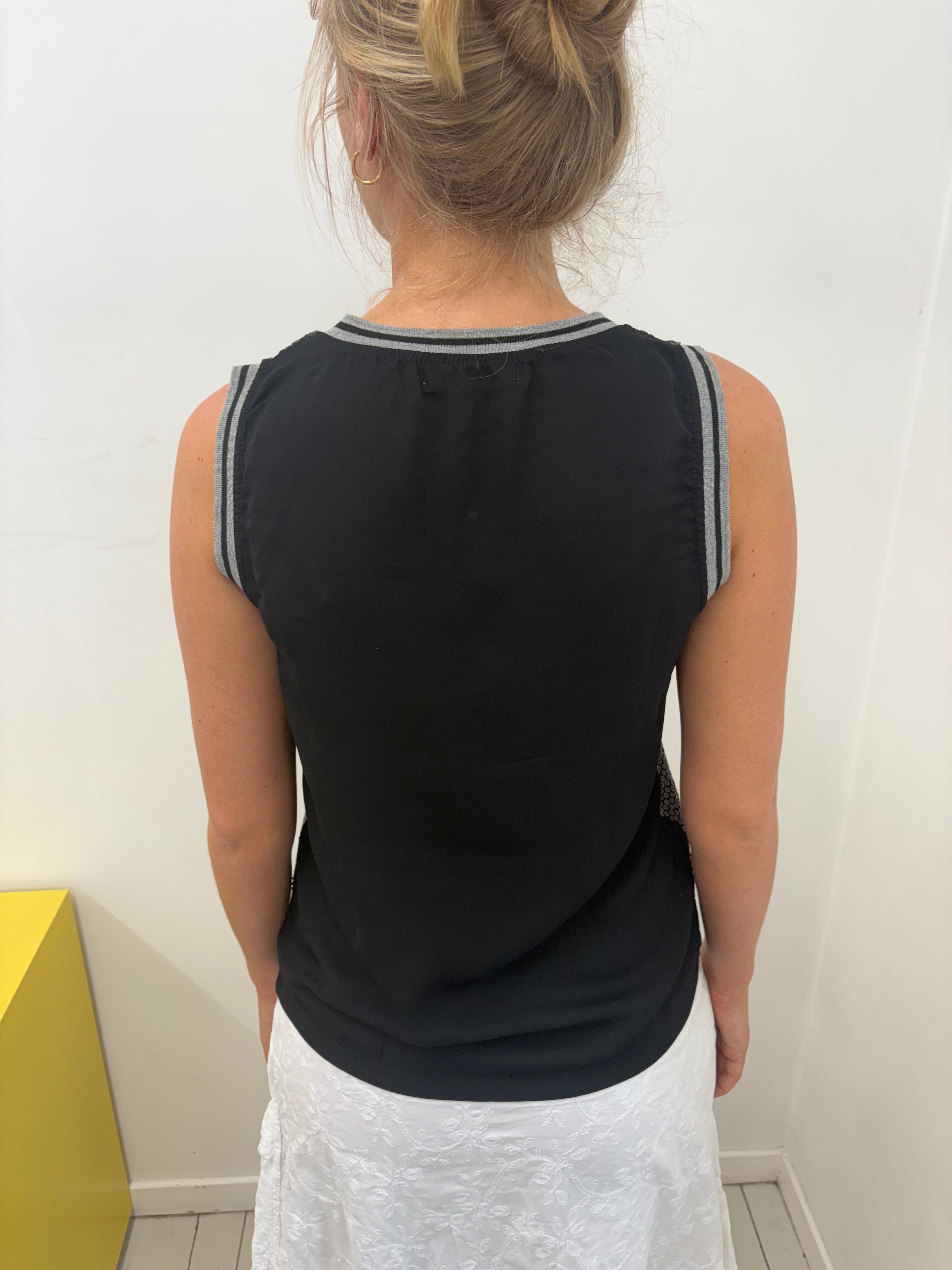 Black Silver Sequin Number 28 Sports Jersey Top Y2K